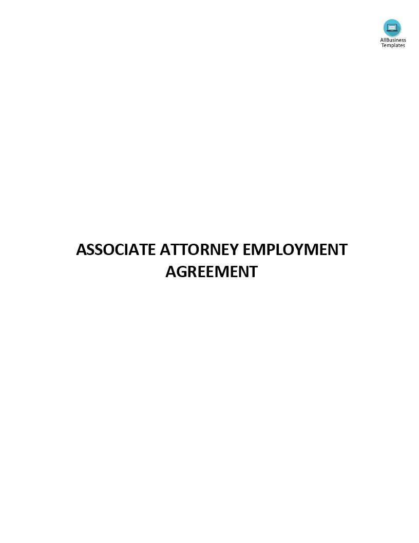 Associate Attorney Employment Agreement 模板