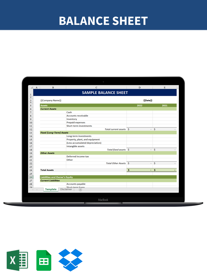 sample balance sheet modèles