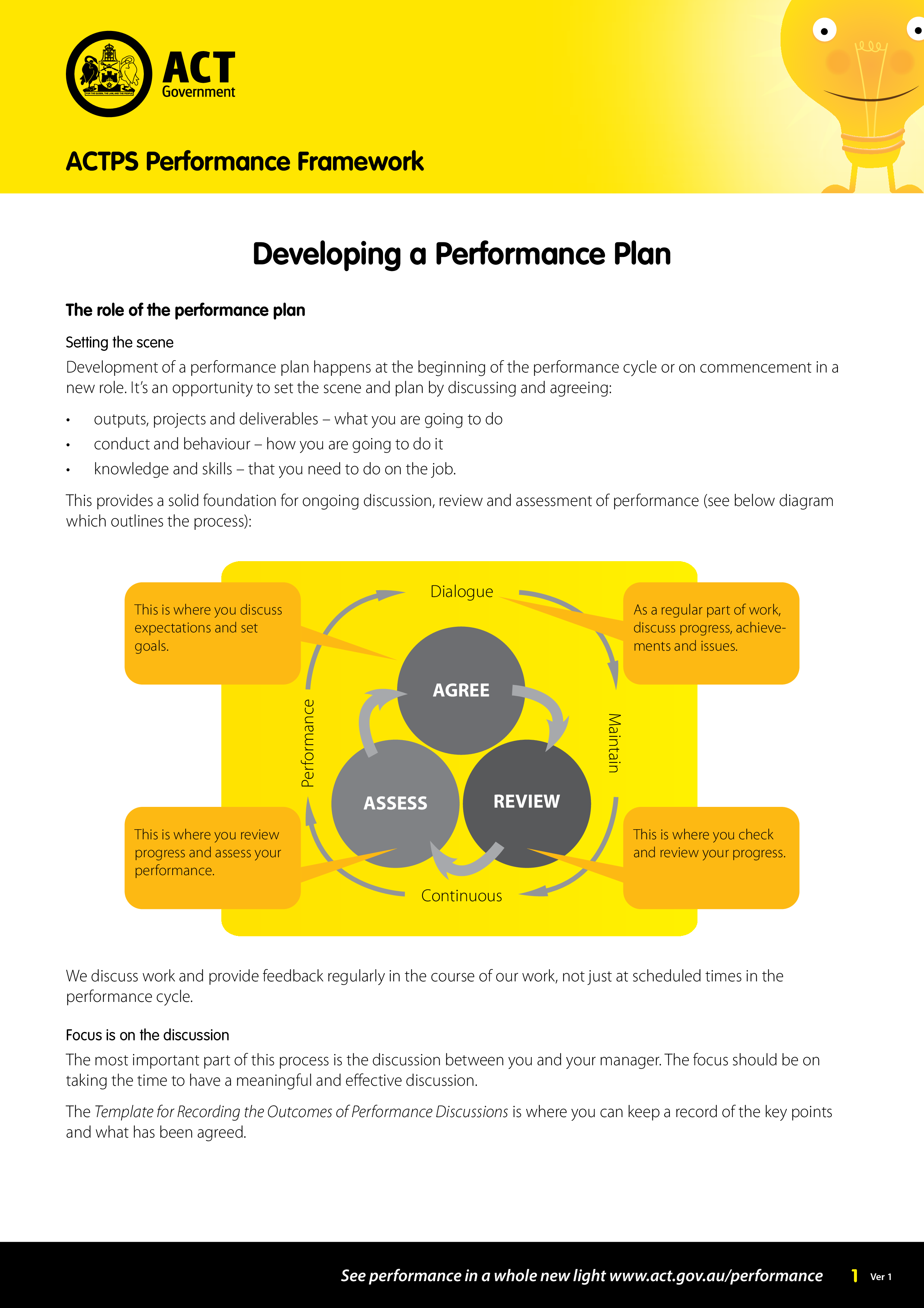 Performance Management Development Plan 模板