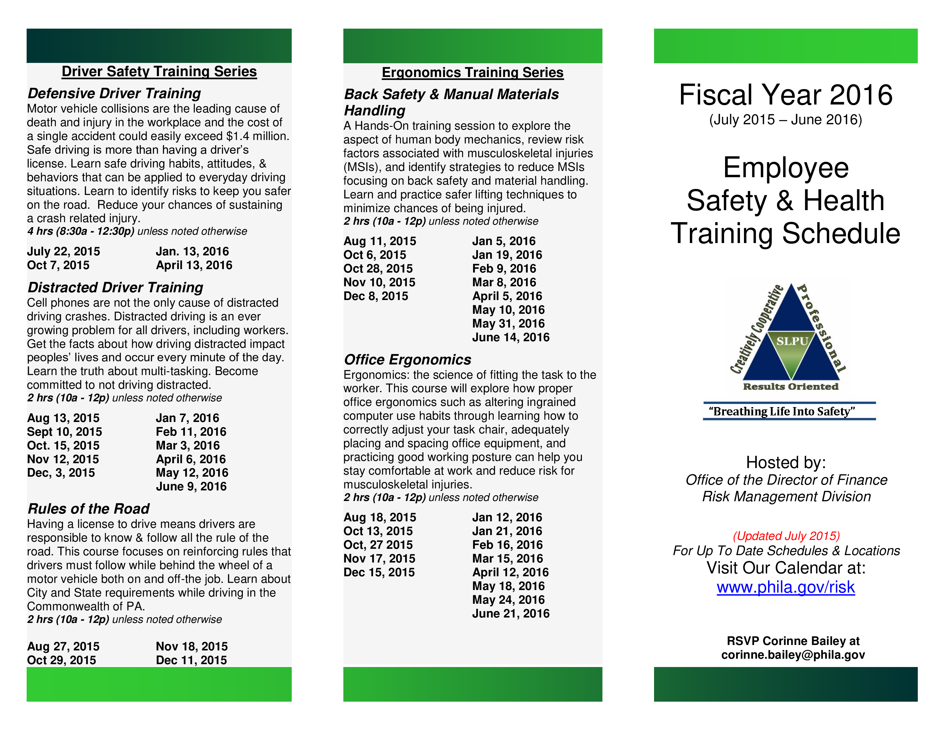 Employee Safety Training Schedule main image