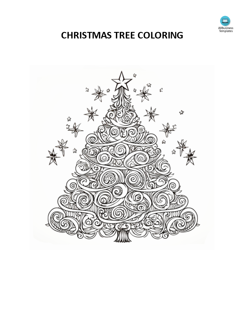christmas tree coloring plantilla imagen principal