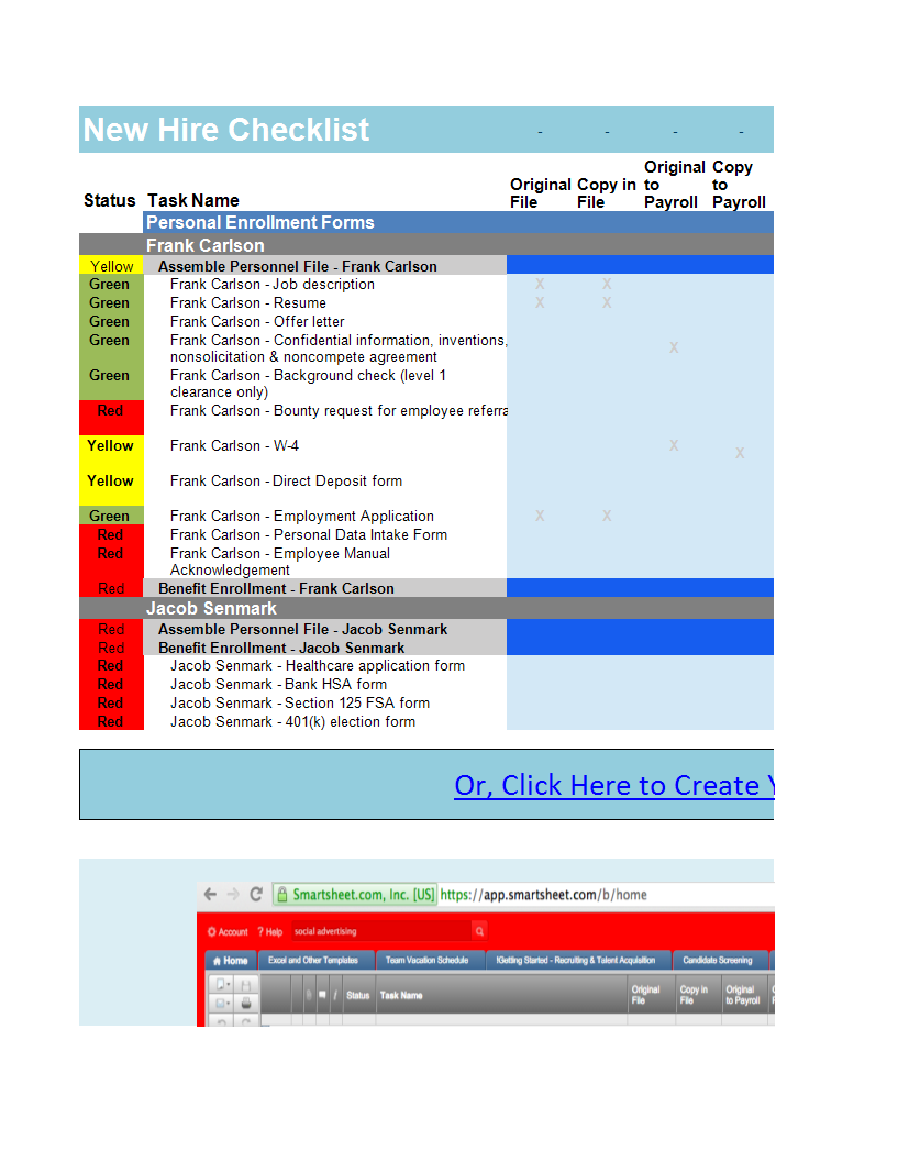 new hire checklist model plantilla imagen principal