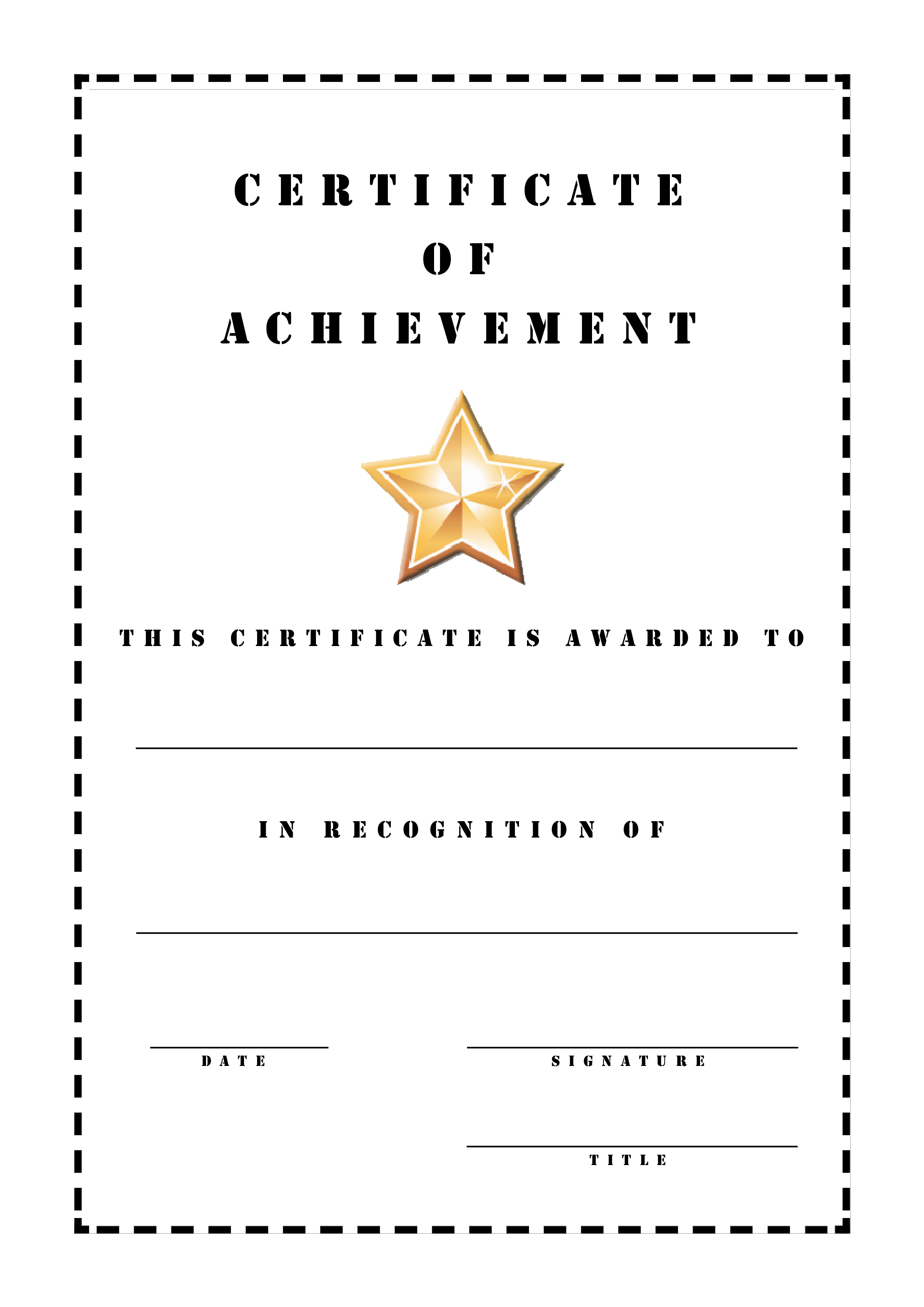certificate of achievement stencil template