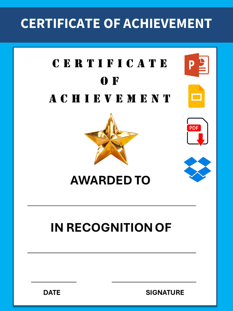 Certificate Of Achievement Stencil 模板