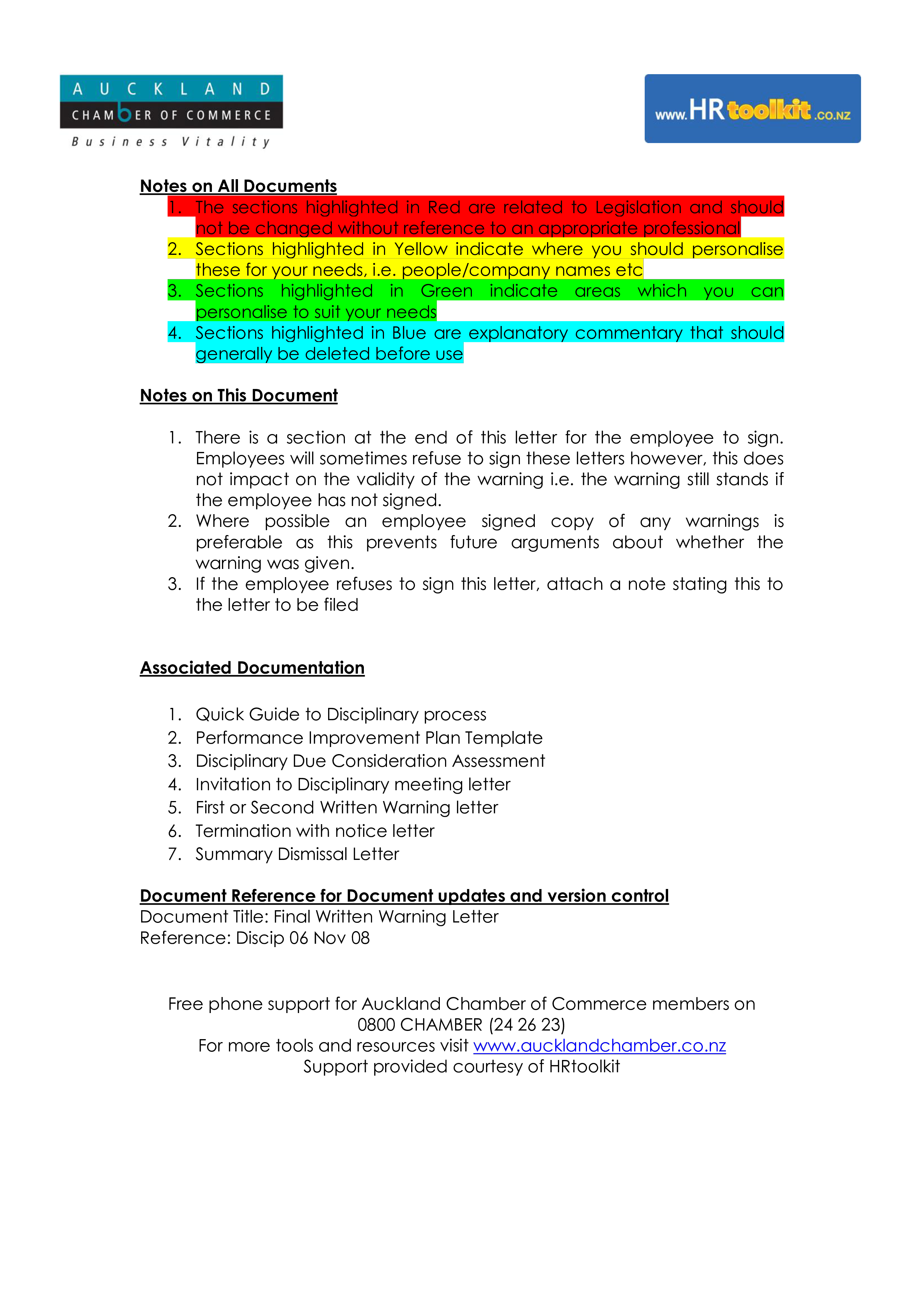 final warning letter sample template