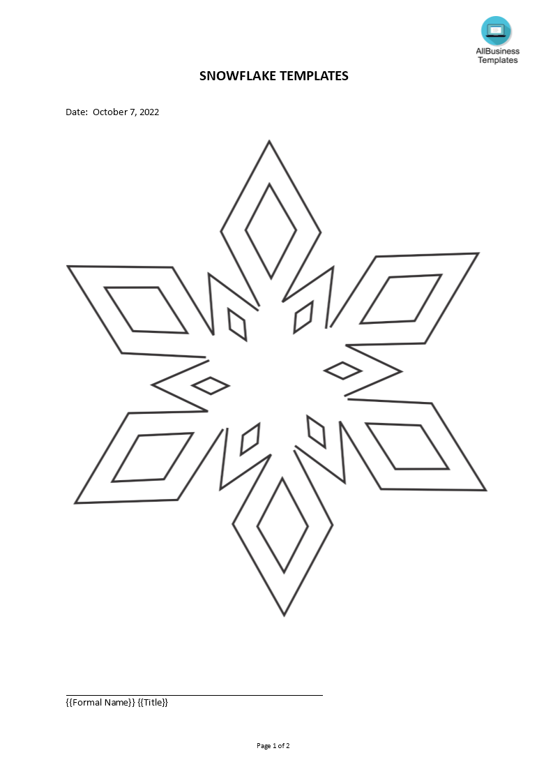 sneeuwvlokje sjabloon voorbeeld afbeelding 
