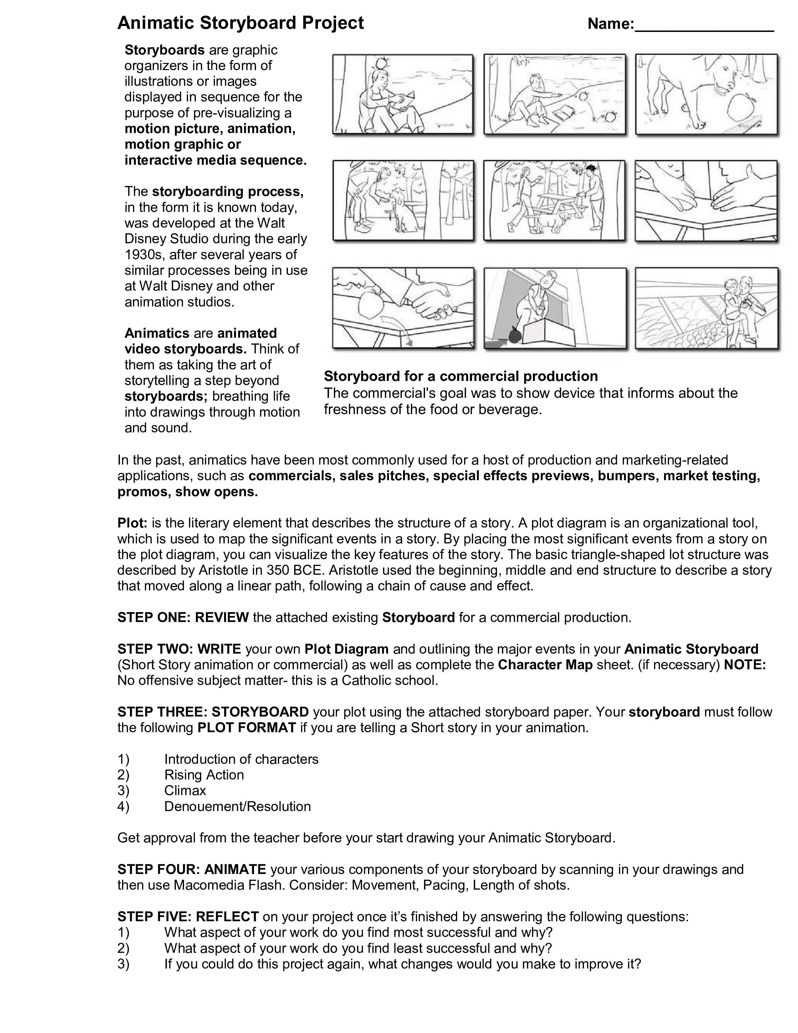 animation storyboard modèles