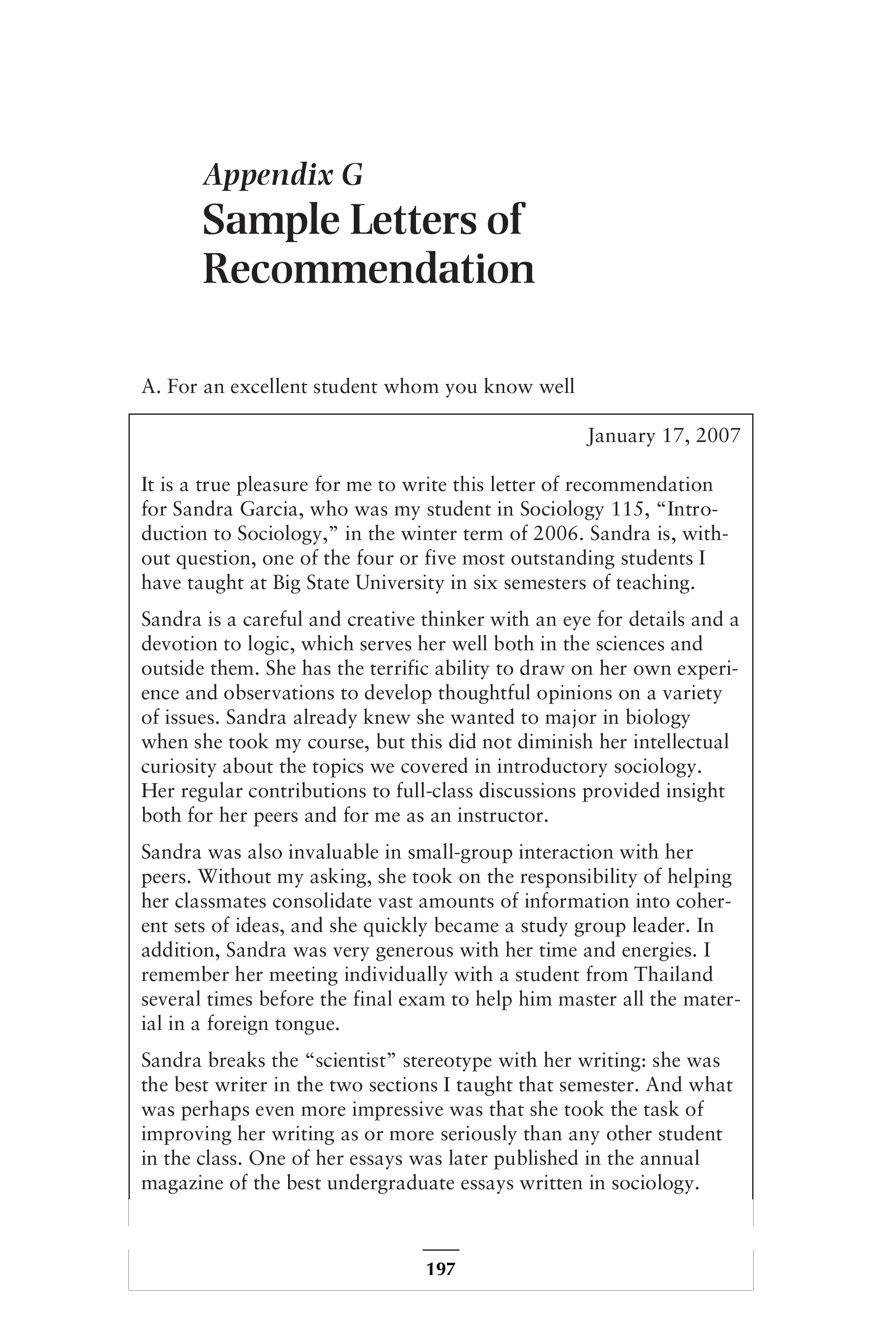 letter of recommendation for sociology student Hauptschablonenbild