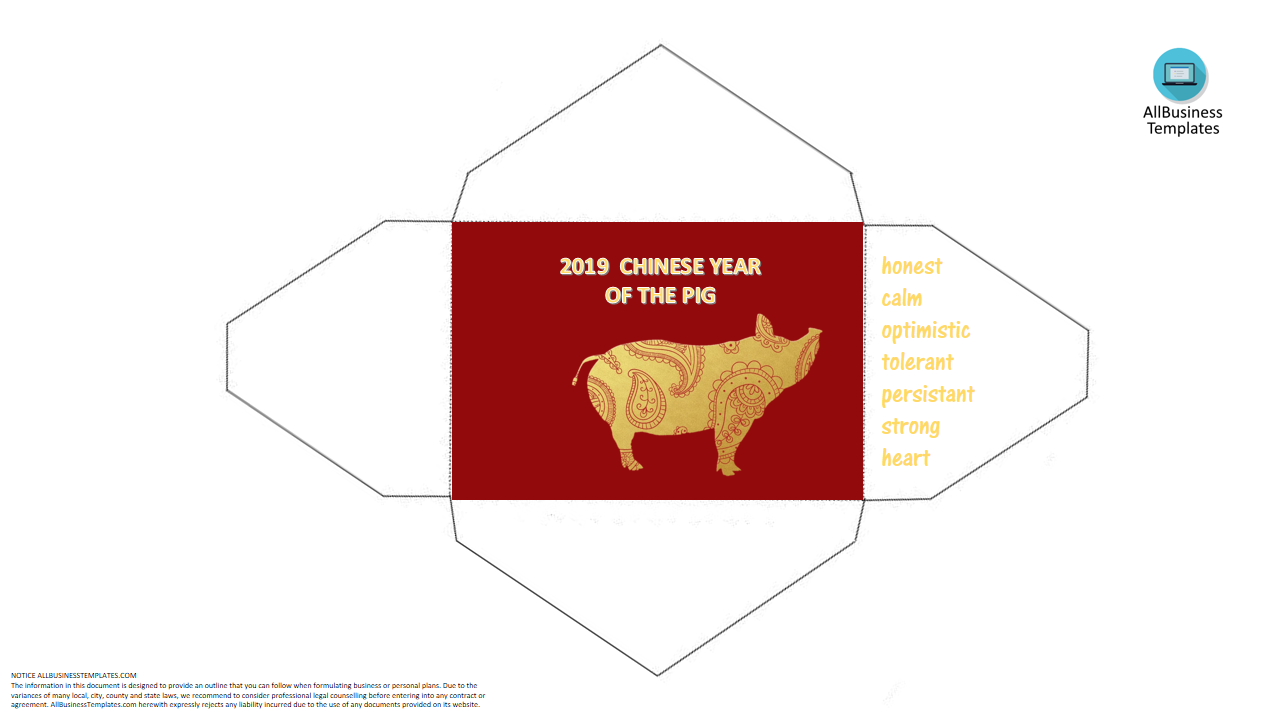 chinese new year pig hongbao envelope template plantilla imagen principal