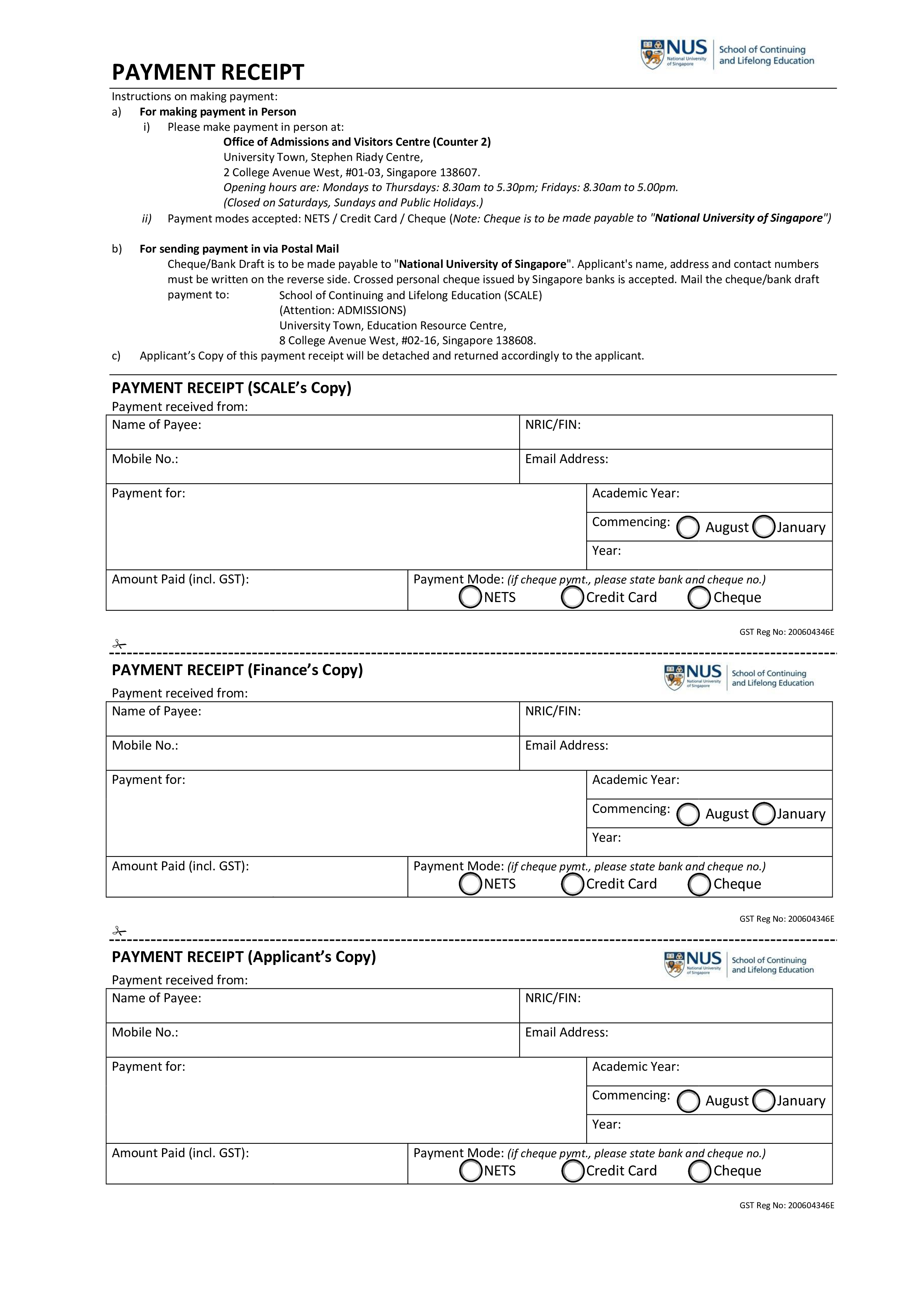 payment received modèles