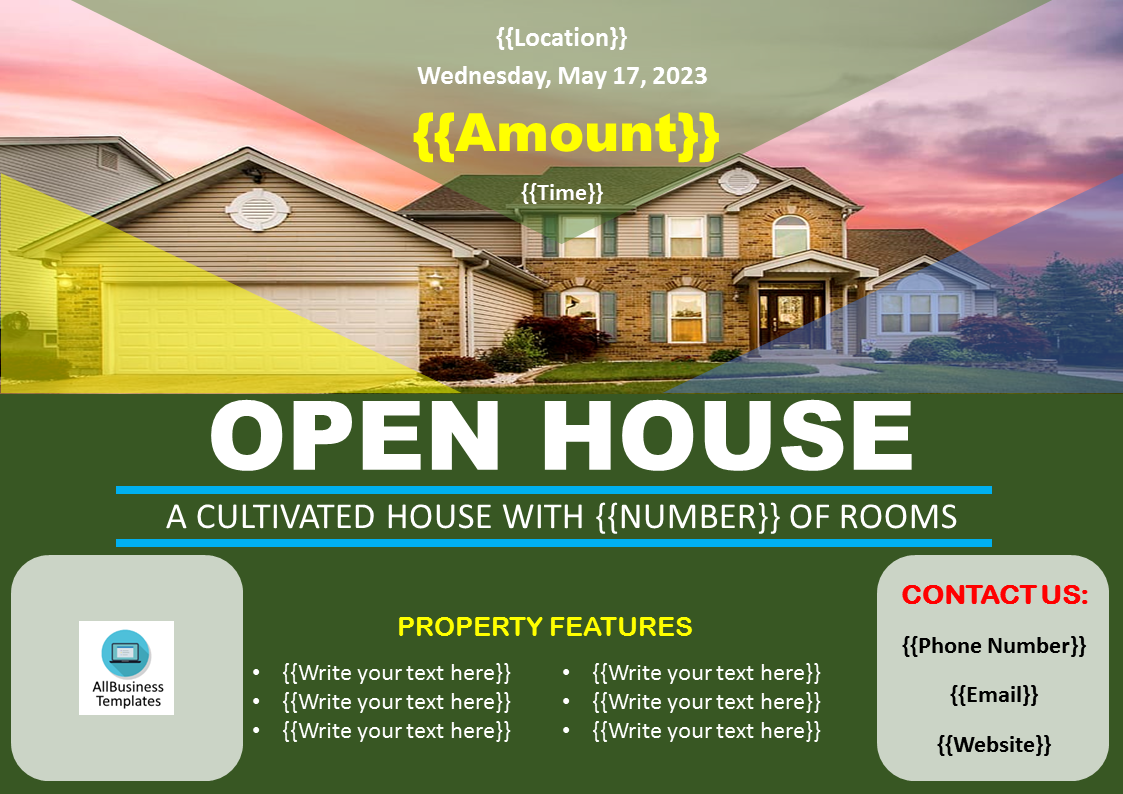 open house flyer ideas plantilla imagen principal