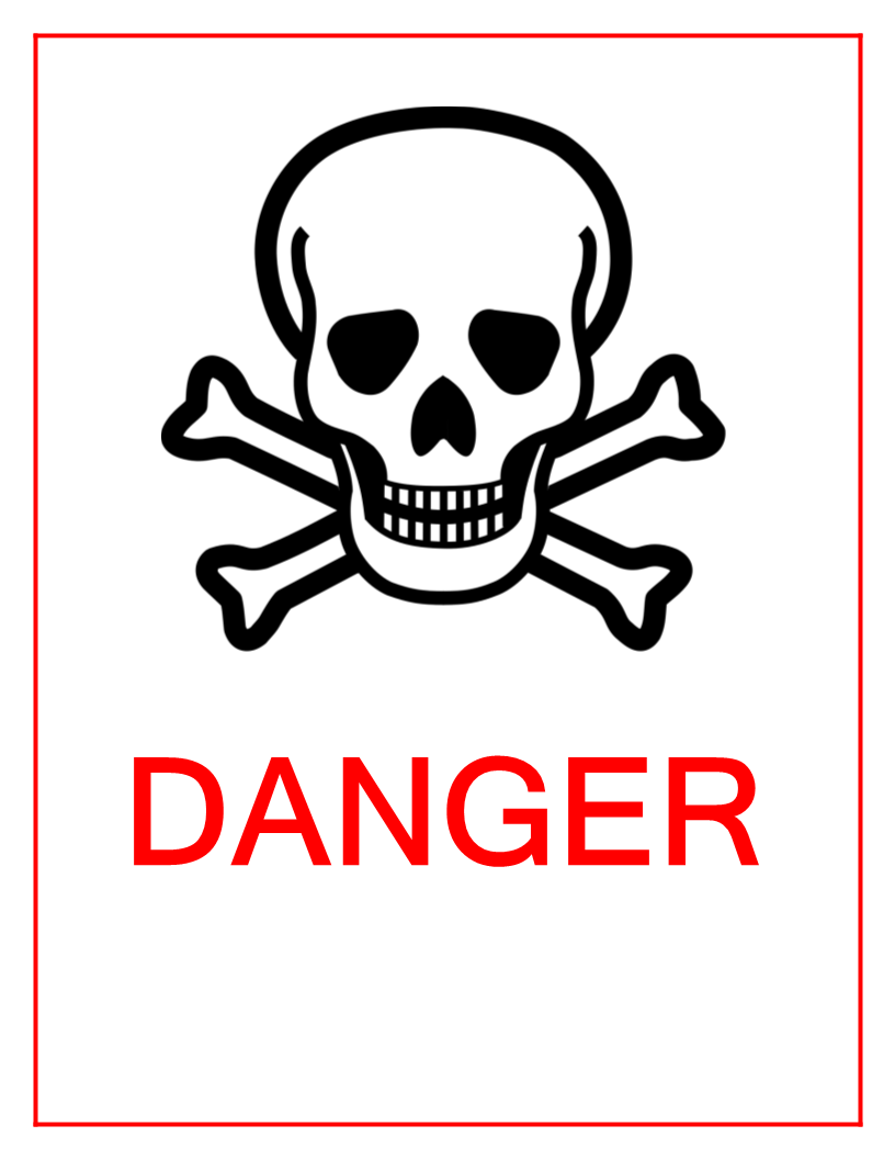 danger sign with skull voorbeeld afbeelding 