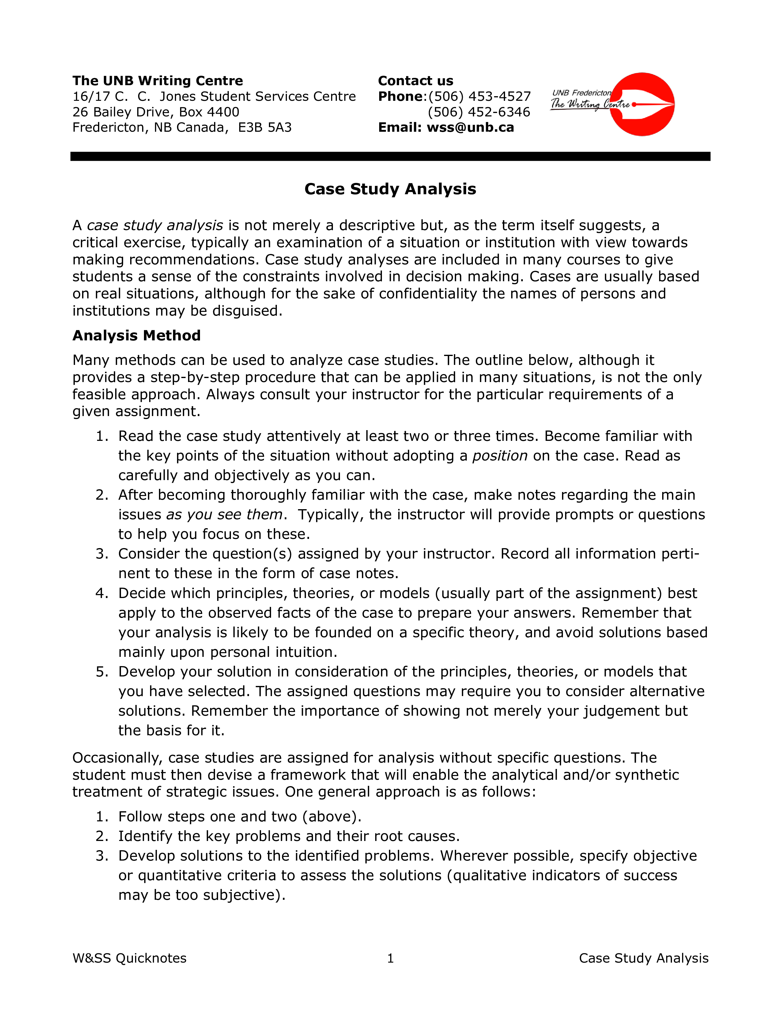 case study analysis format Hauptschablonenbild