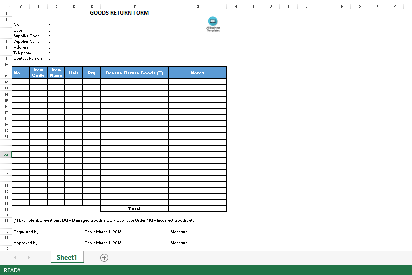 products return form excel plantilla imagen principal