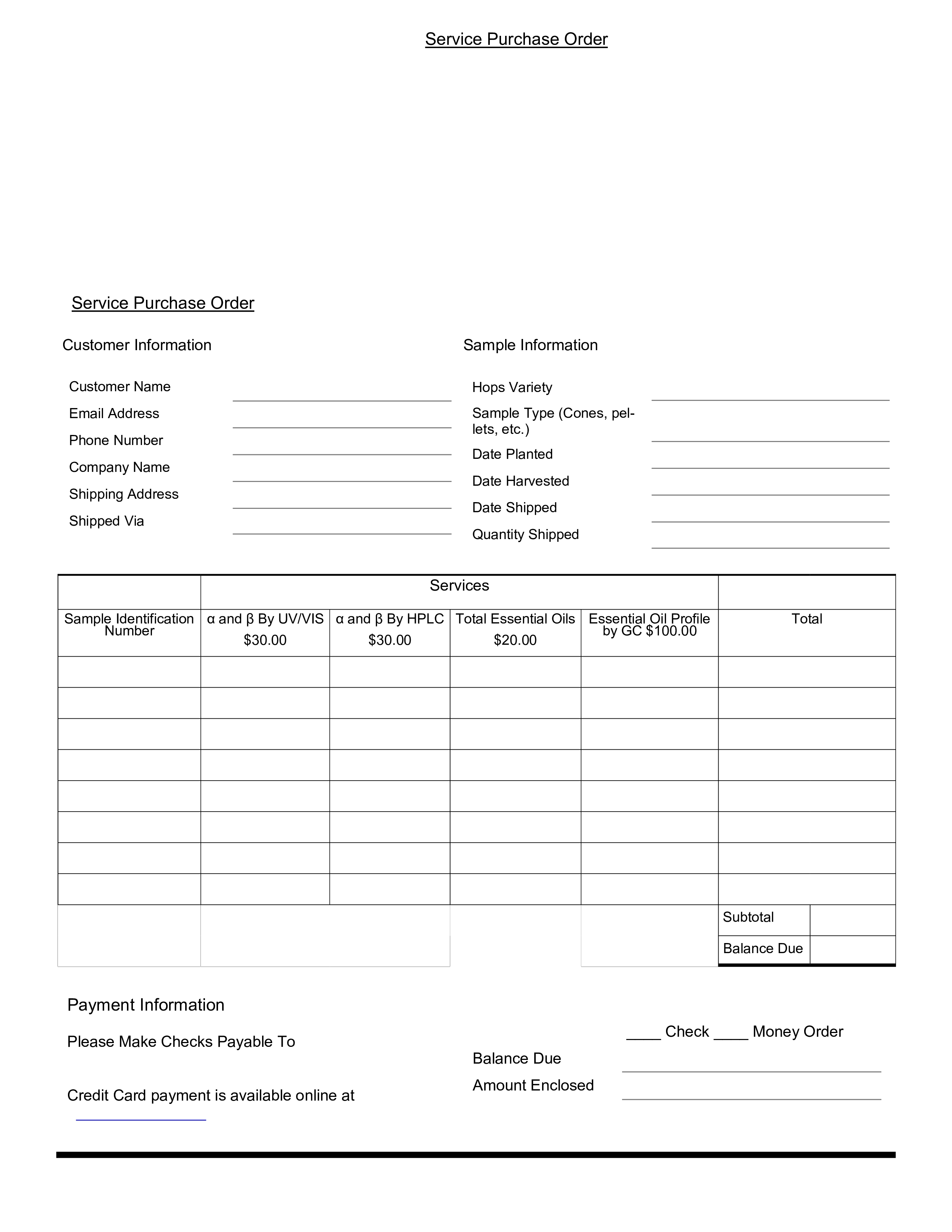 service purchase order template