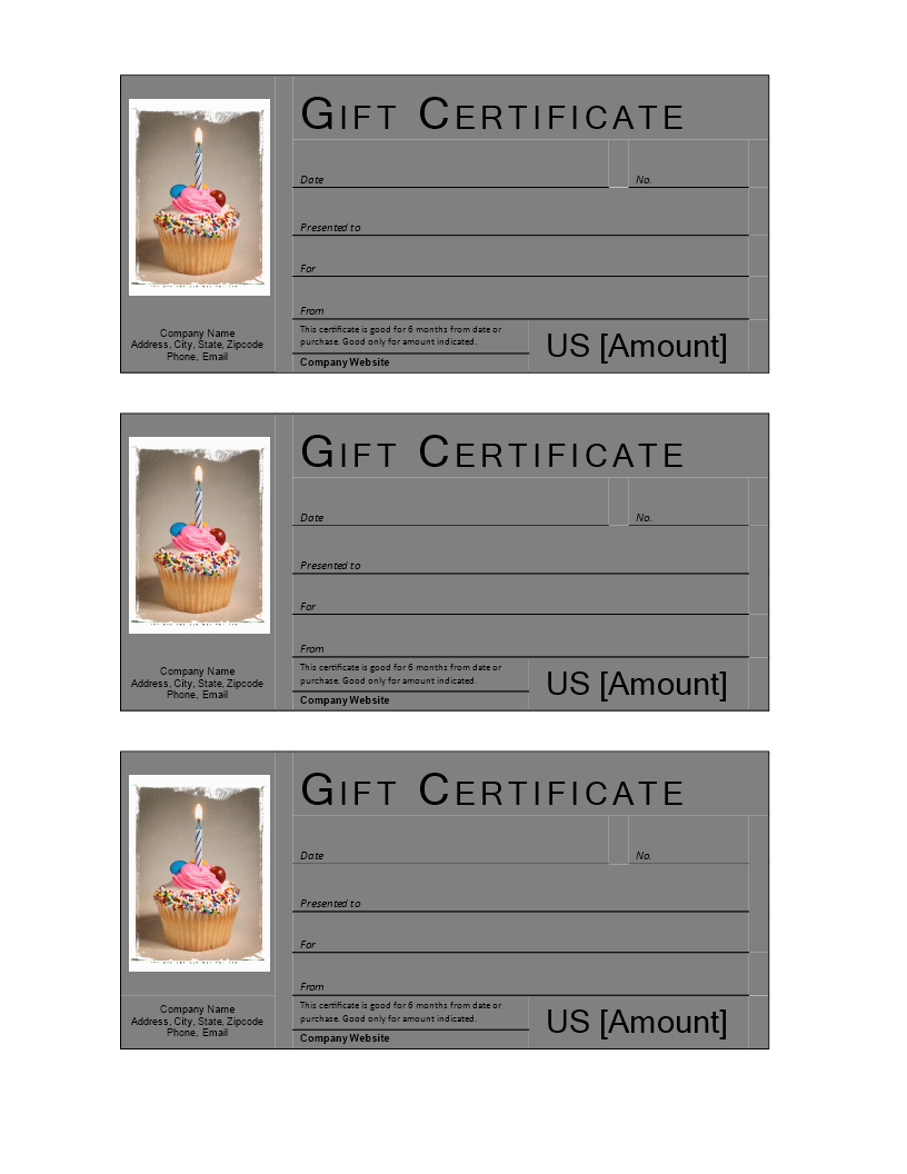 birthday gift certificate template plantilla imagen principal