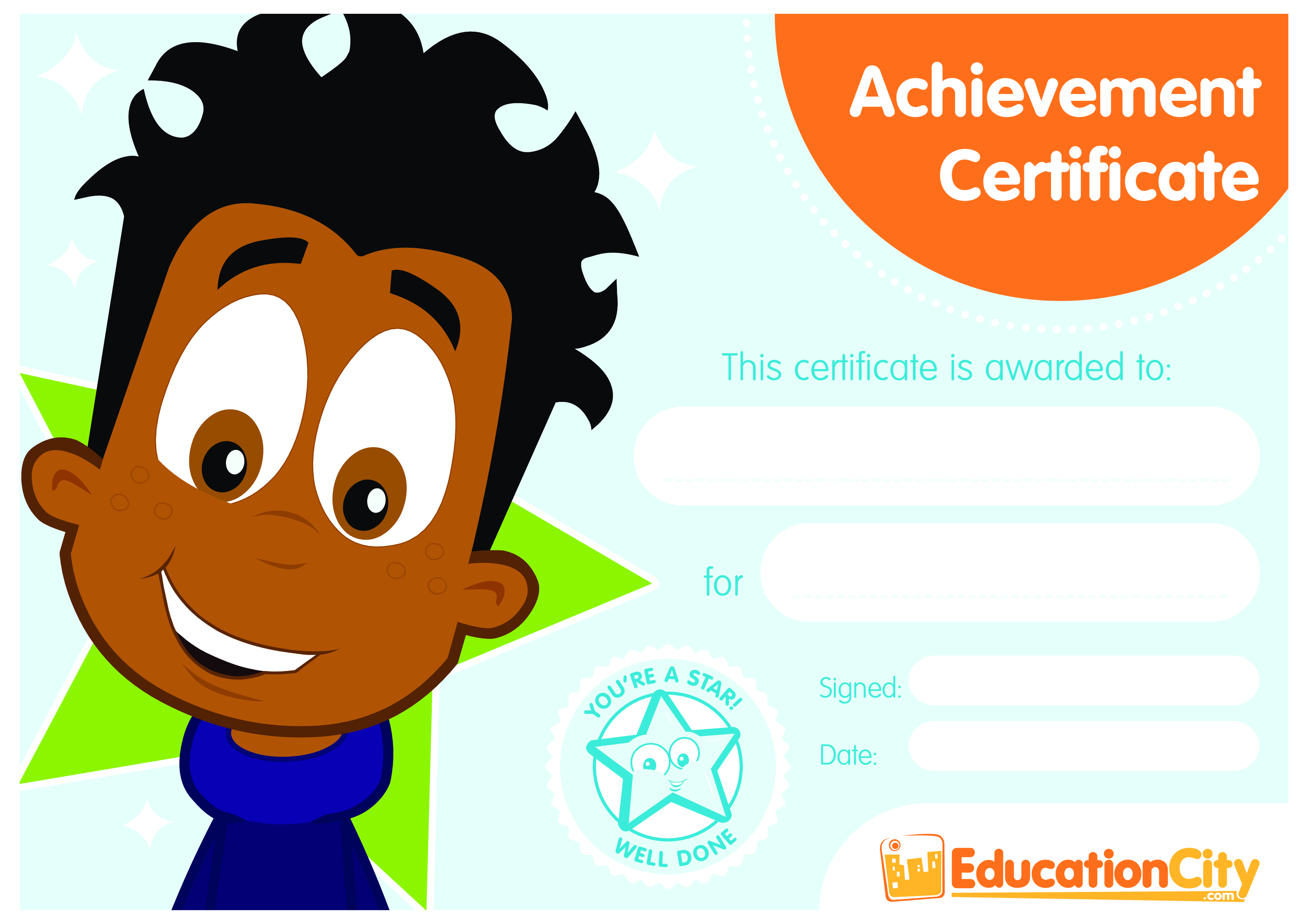 blank achievement certificate Hauptschablonenbild