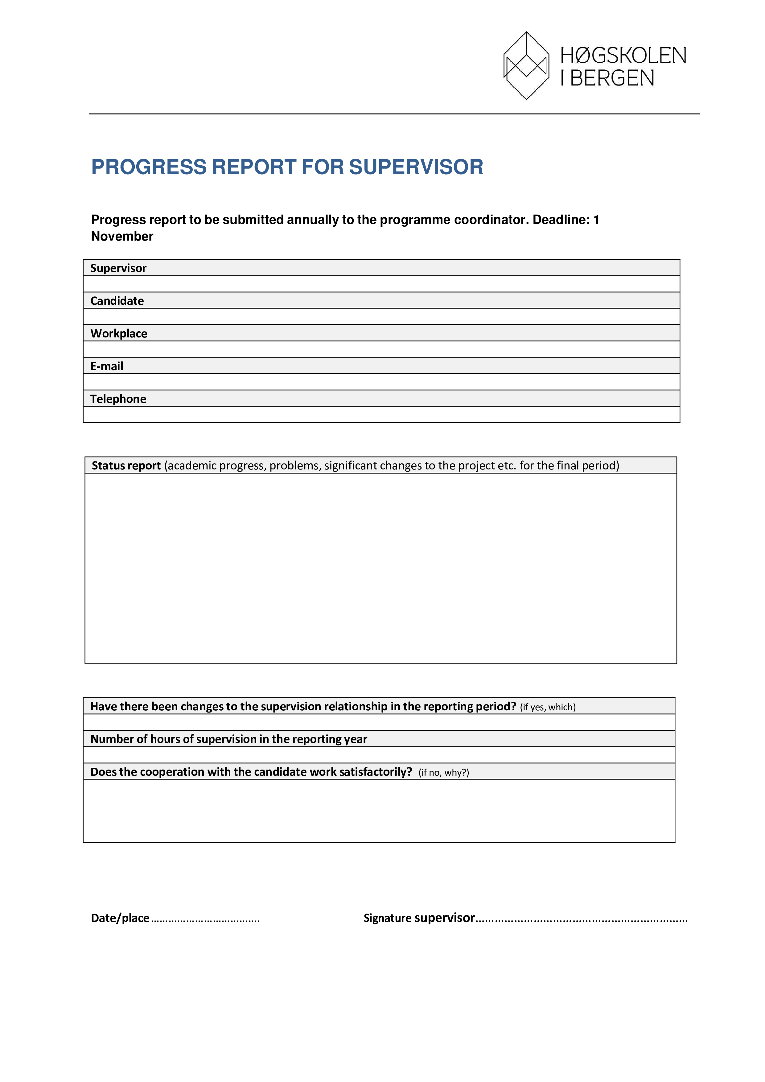 progress report for supervisor plantilla imagen principal