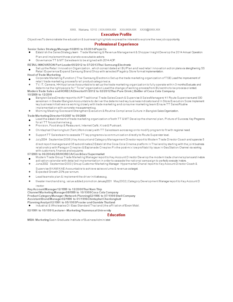 Sales Strategy Manager Resume main image