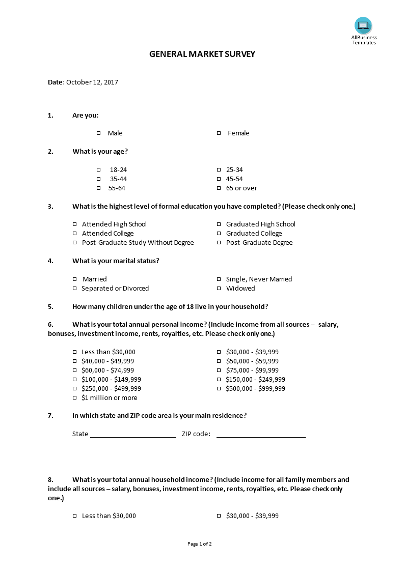 general market survey plantilla imagen principal