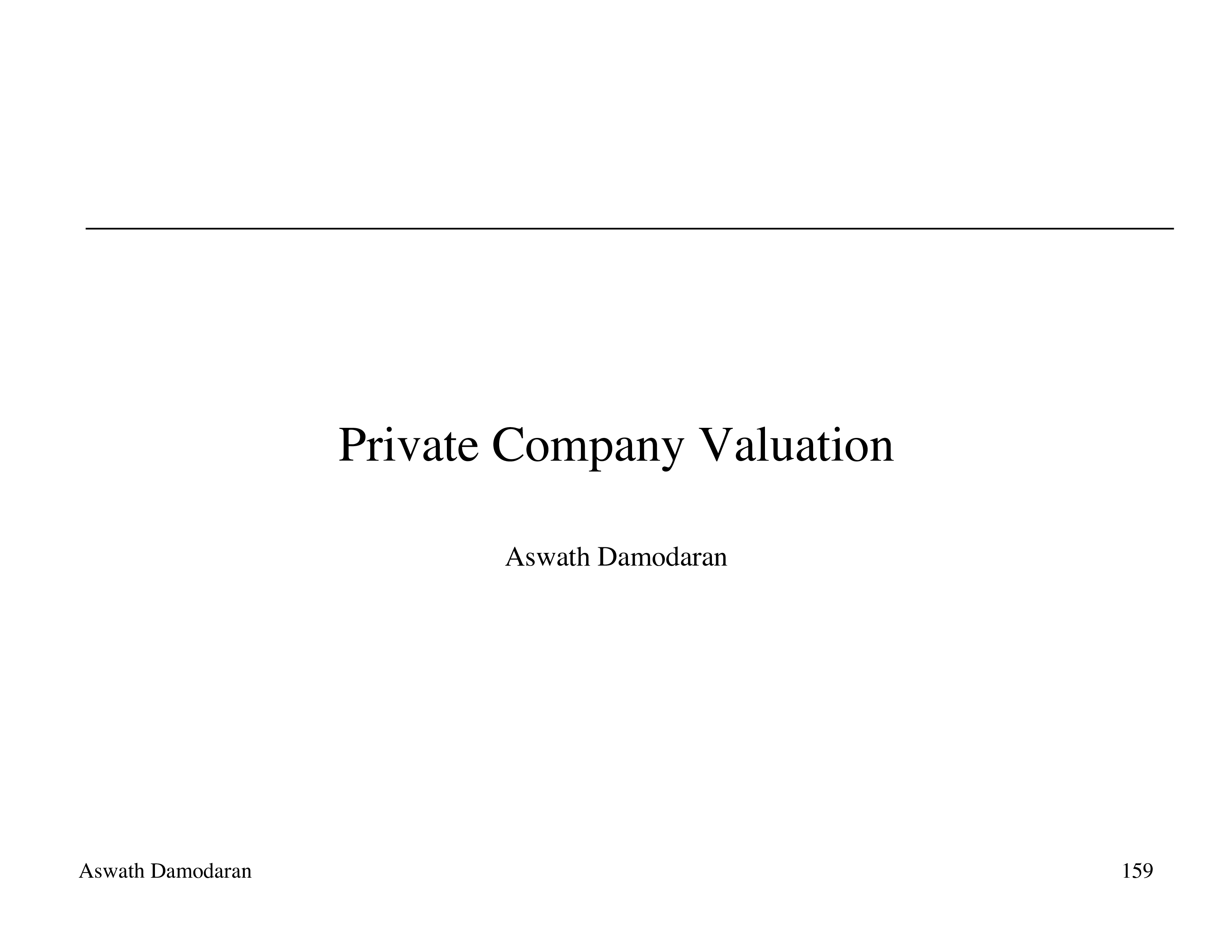 private company valuation examle template