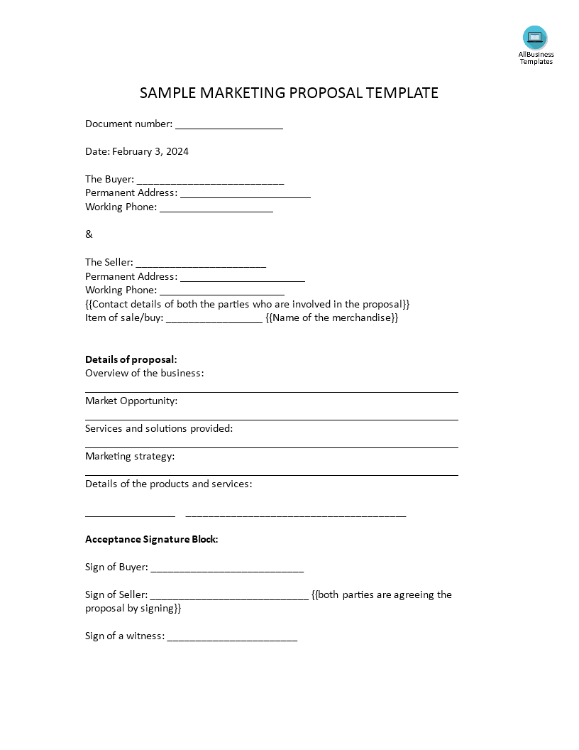 Kostenloses Sample Marketing Proposal Cover Letter For Business Analysis Proposal Template