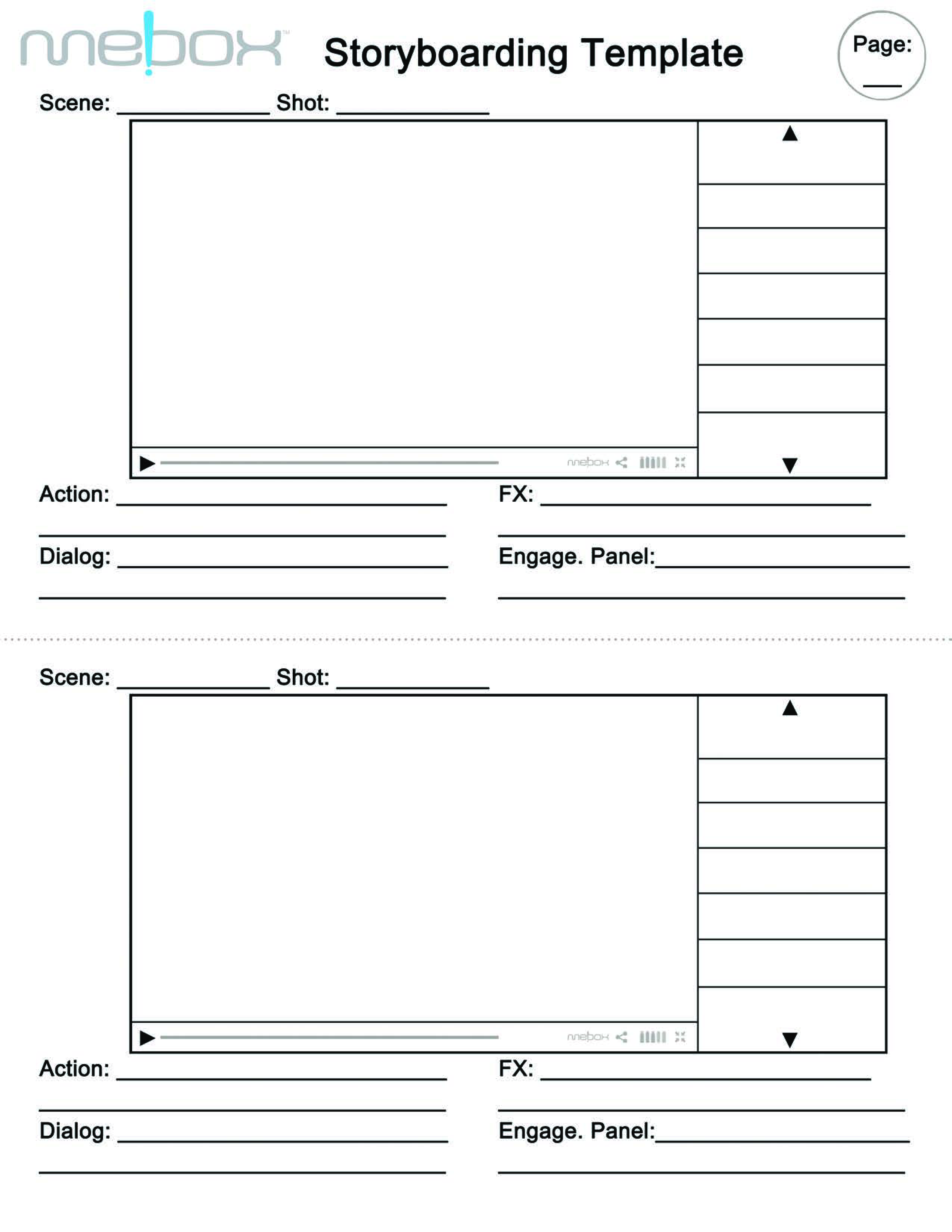 storyboarding template voorbeeld afbeelding 