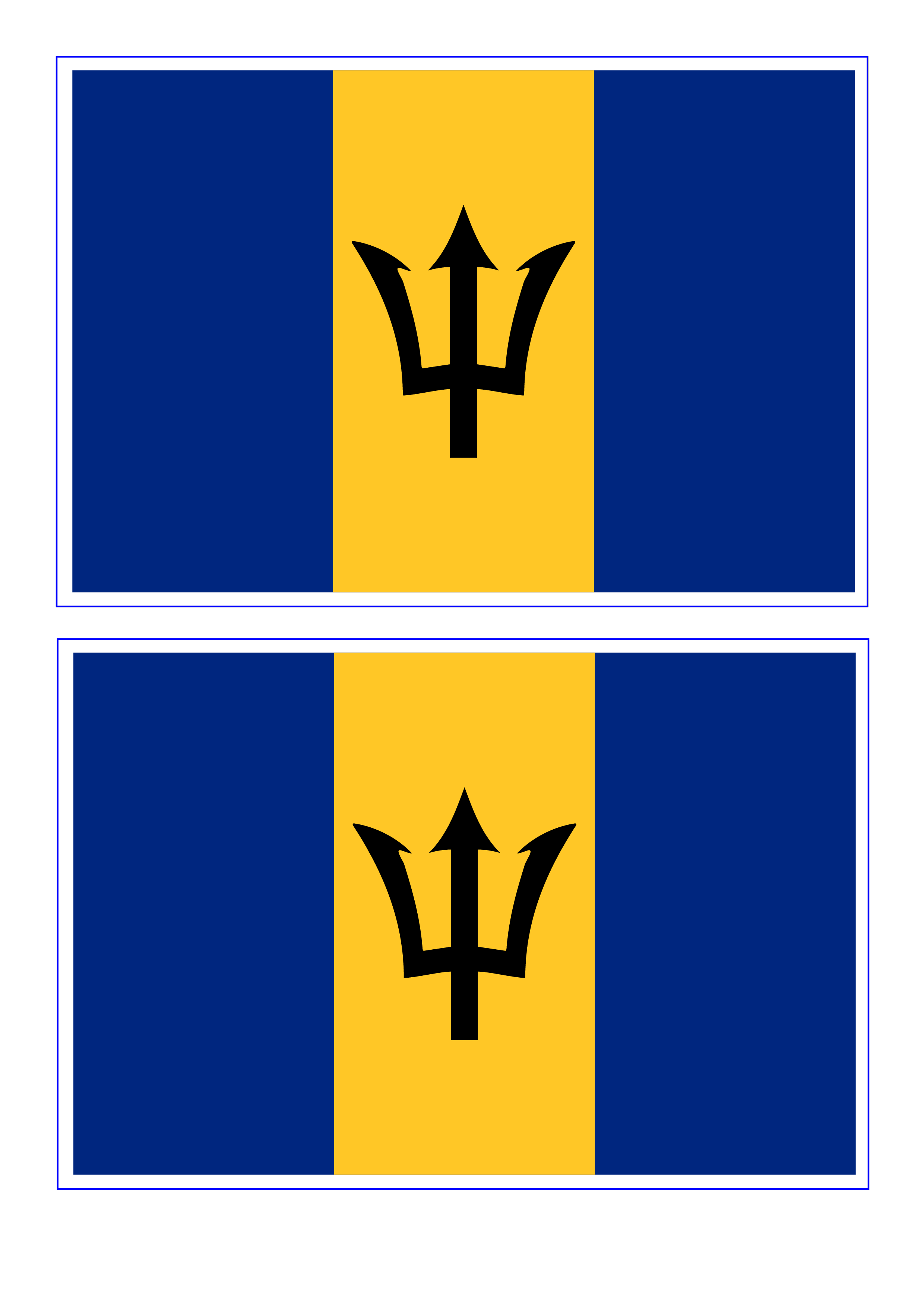 Barbados Flag 模板