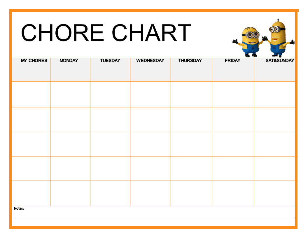 Chore Chart Minion 模板