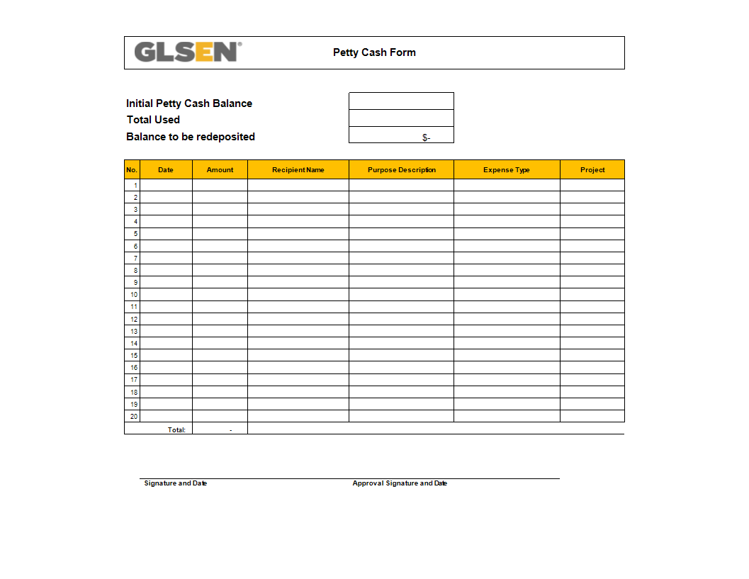 petty cash balance sheet template