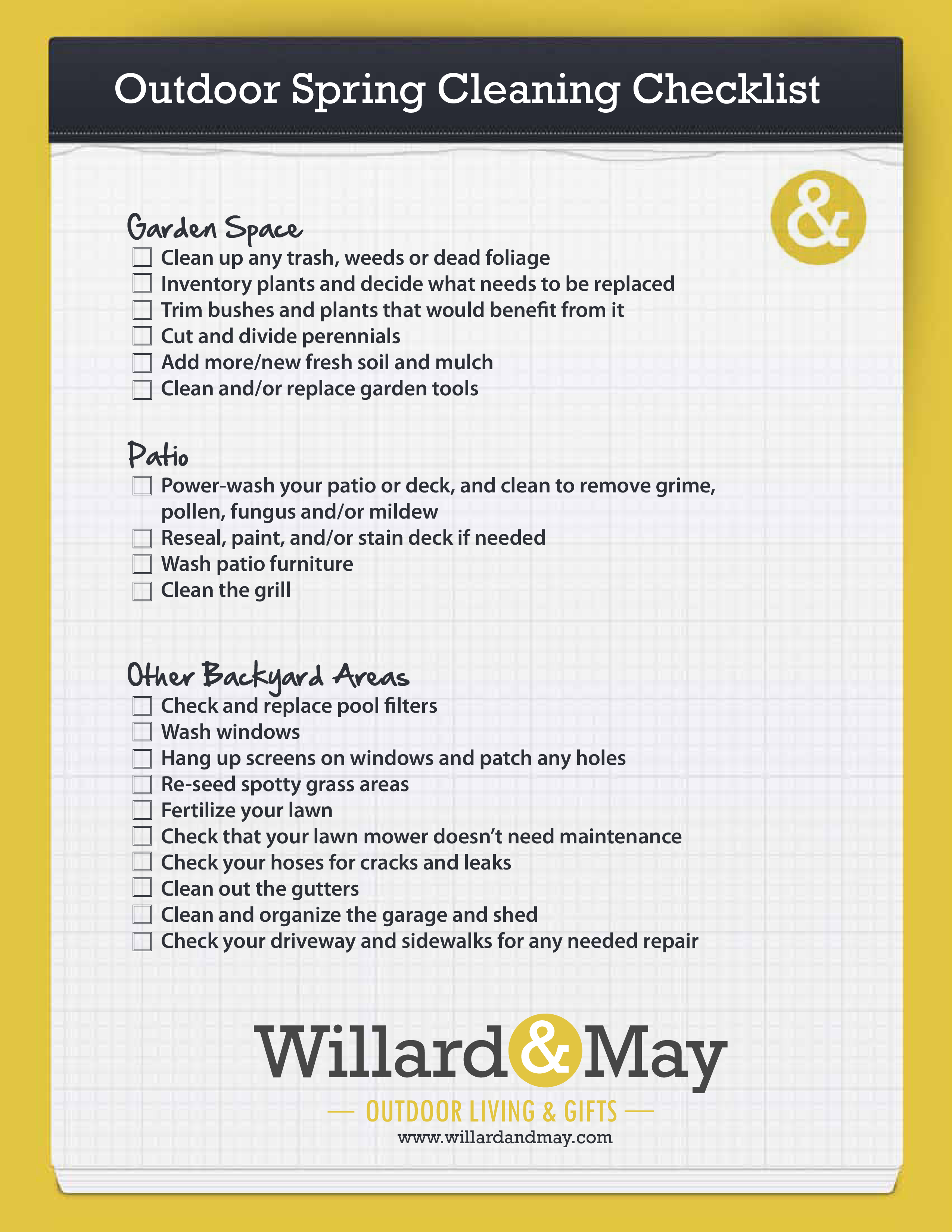 outdoor spring cleaning list plantilla imagen principal