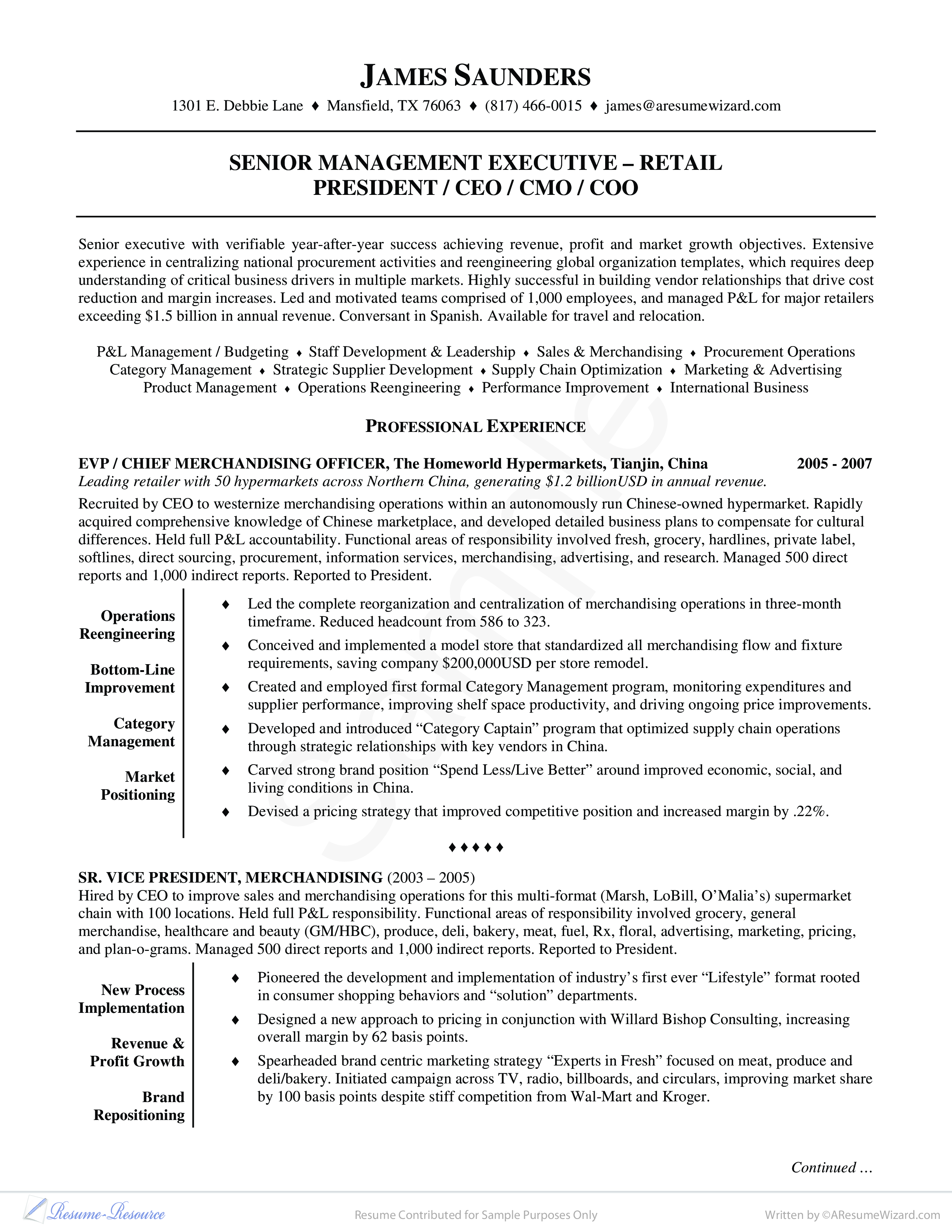 great retail resume examples