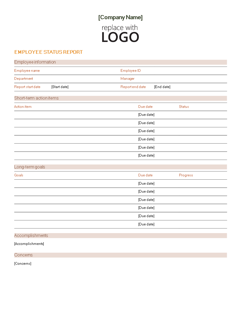 employee status sample template