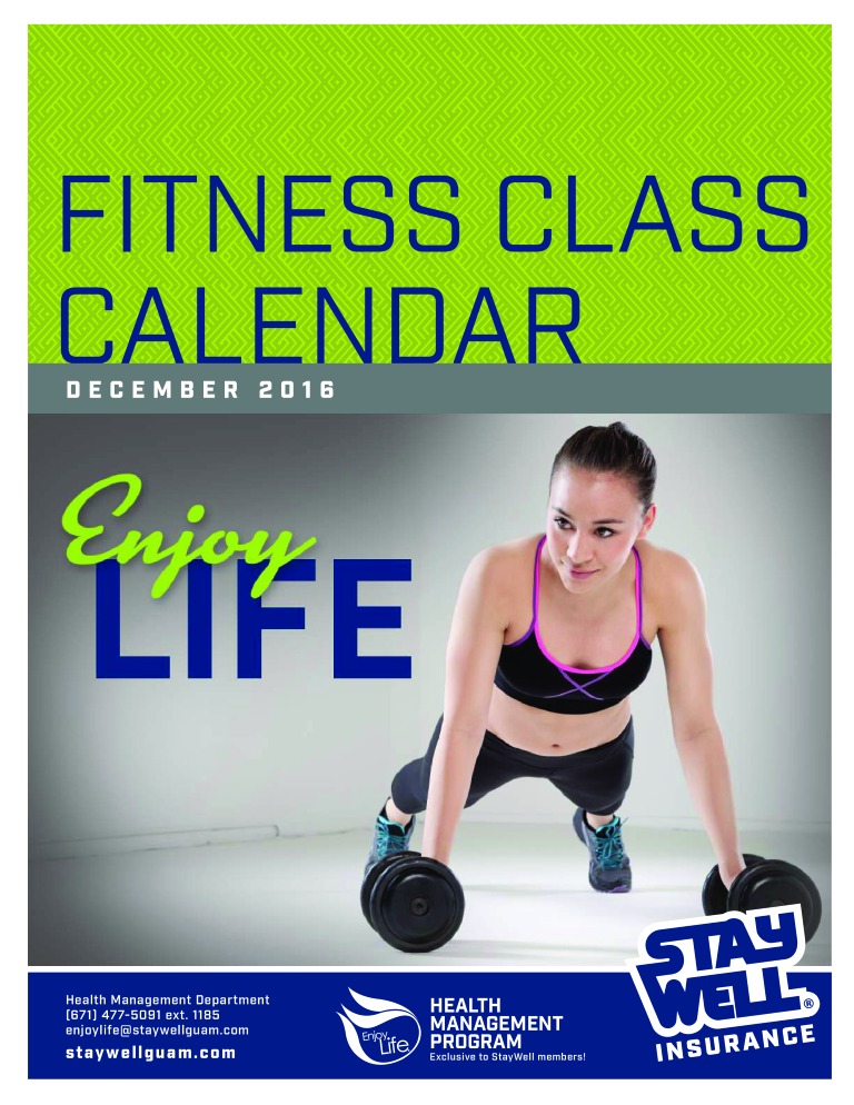 fitness class calendar plantilla imagen principal