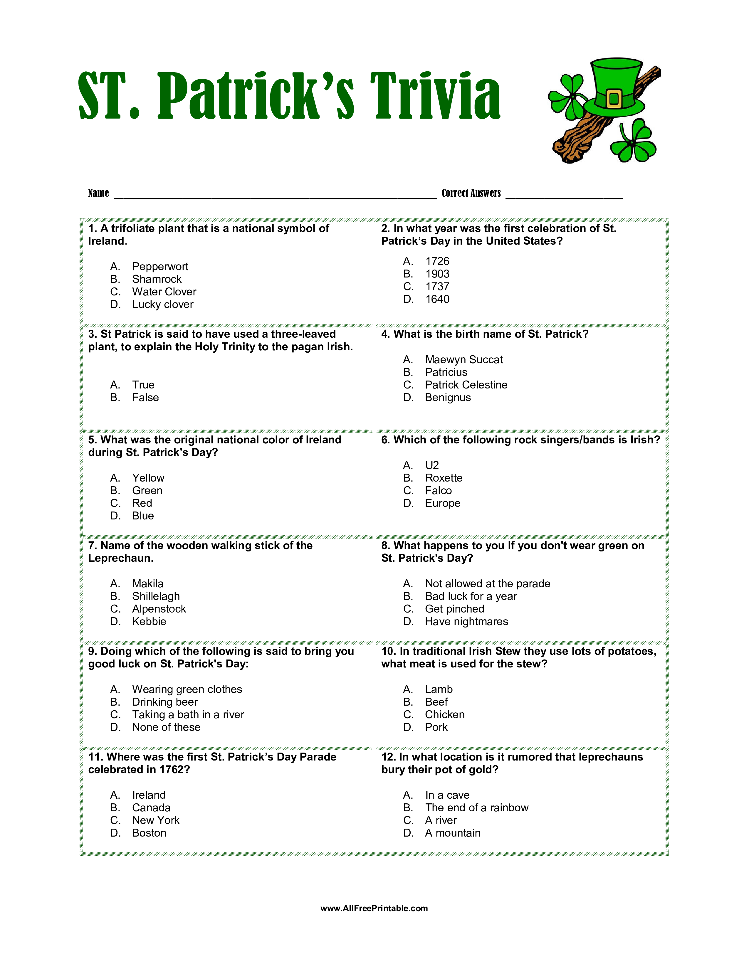 trivia templates