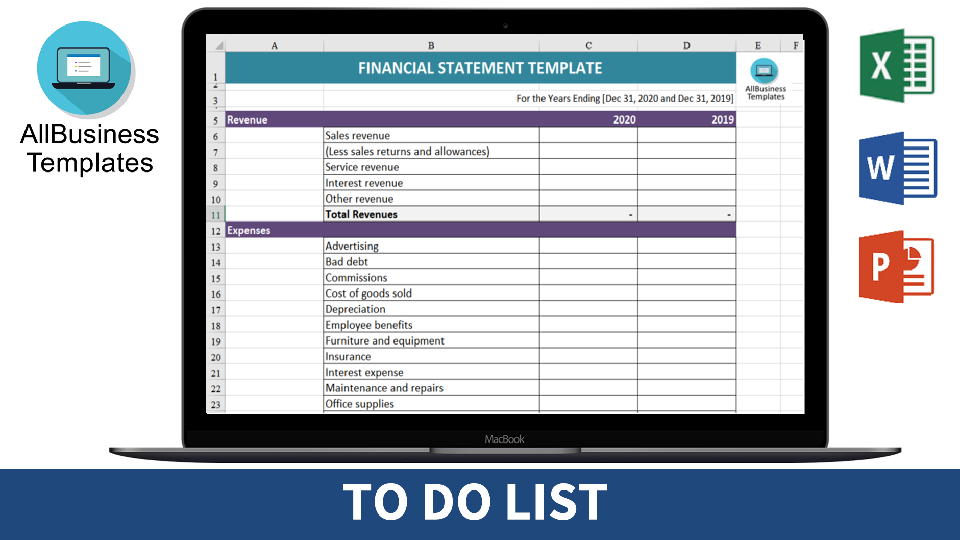 financial statement template plantilla imagen principal