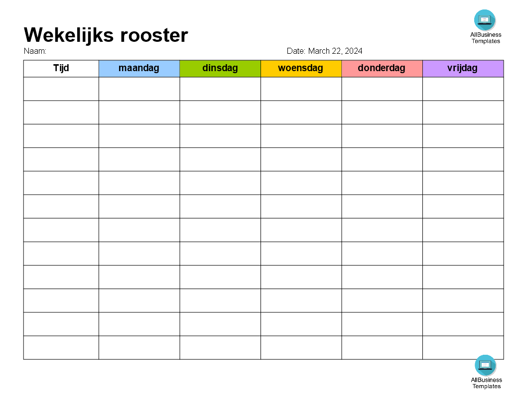 weekly school schedule template modèles