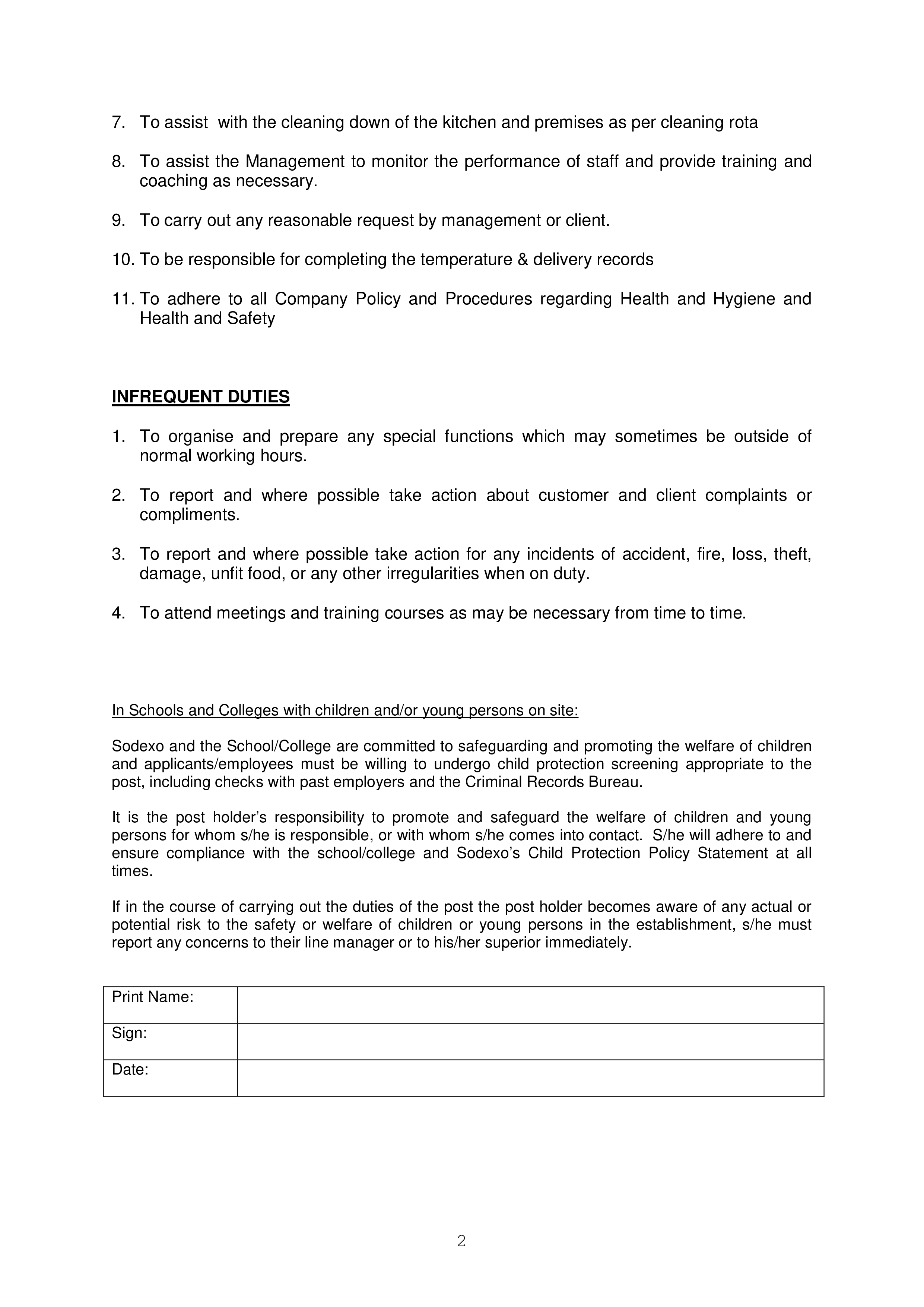 Cook Job Description Gratis