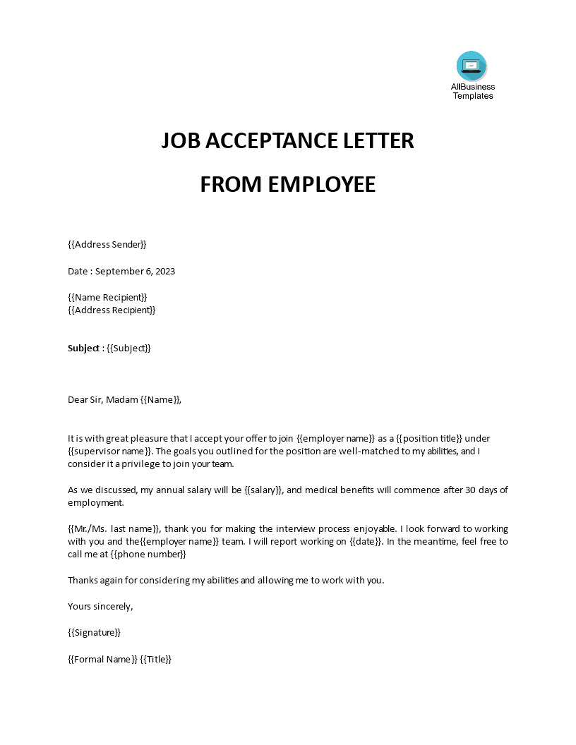 offer letter acceptance mail reply