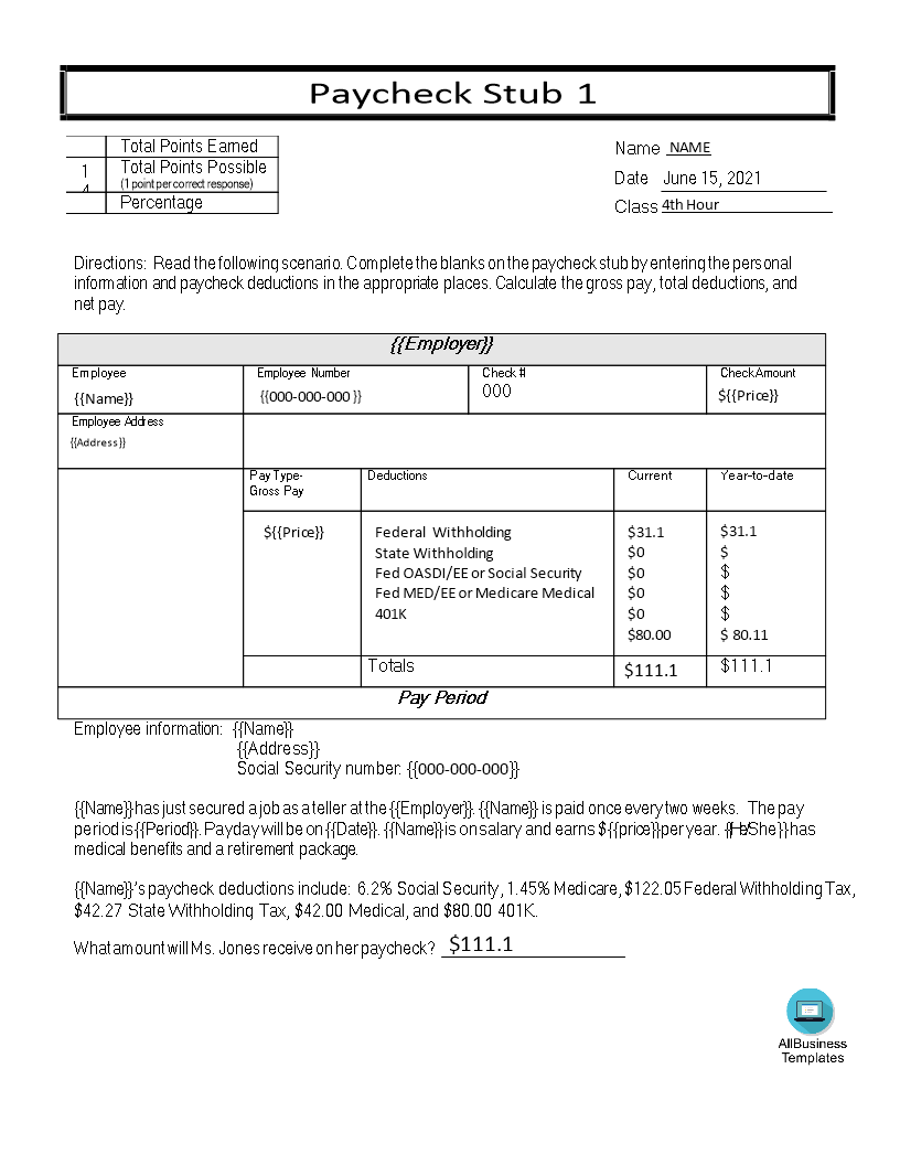 Free paycheck stub maker  Templates at allbusinesstemplates.com With Regard To Pay Stub Template Word Document