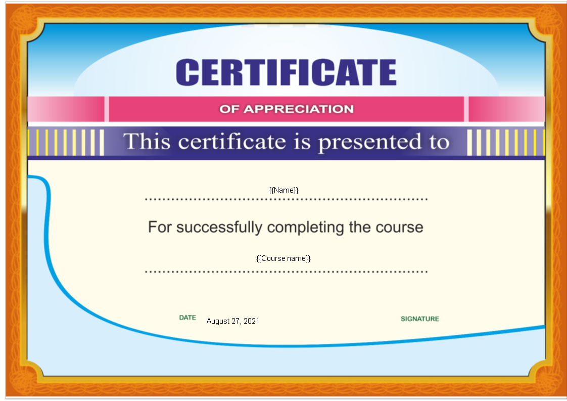 certificate template free template