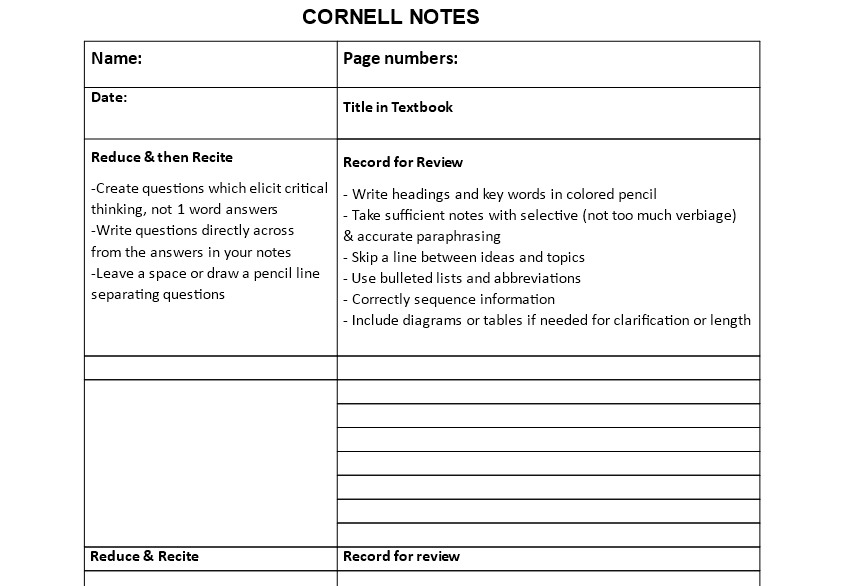 Cornell Notes