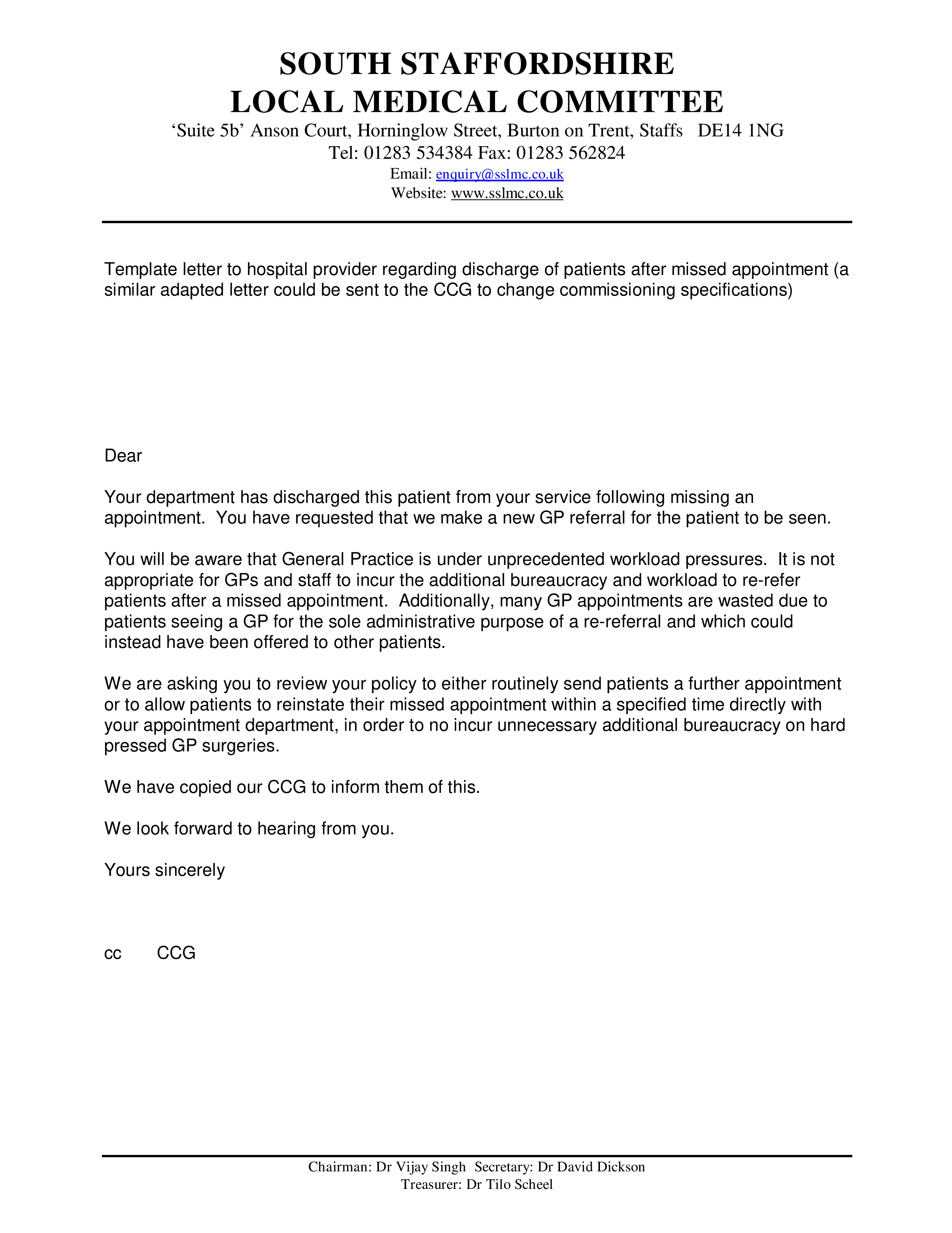 medical missed appointment letter plantilla imagen principal