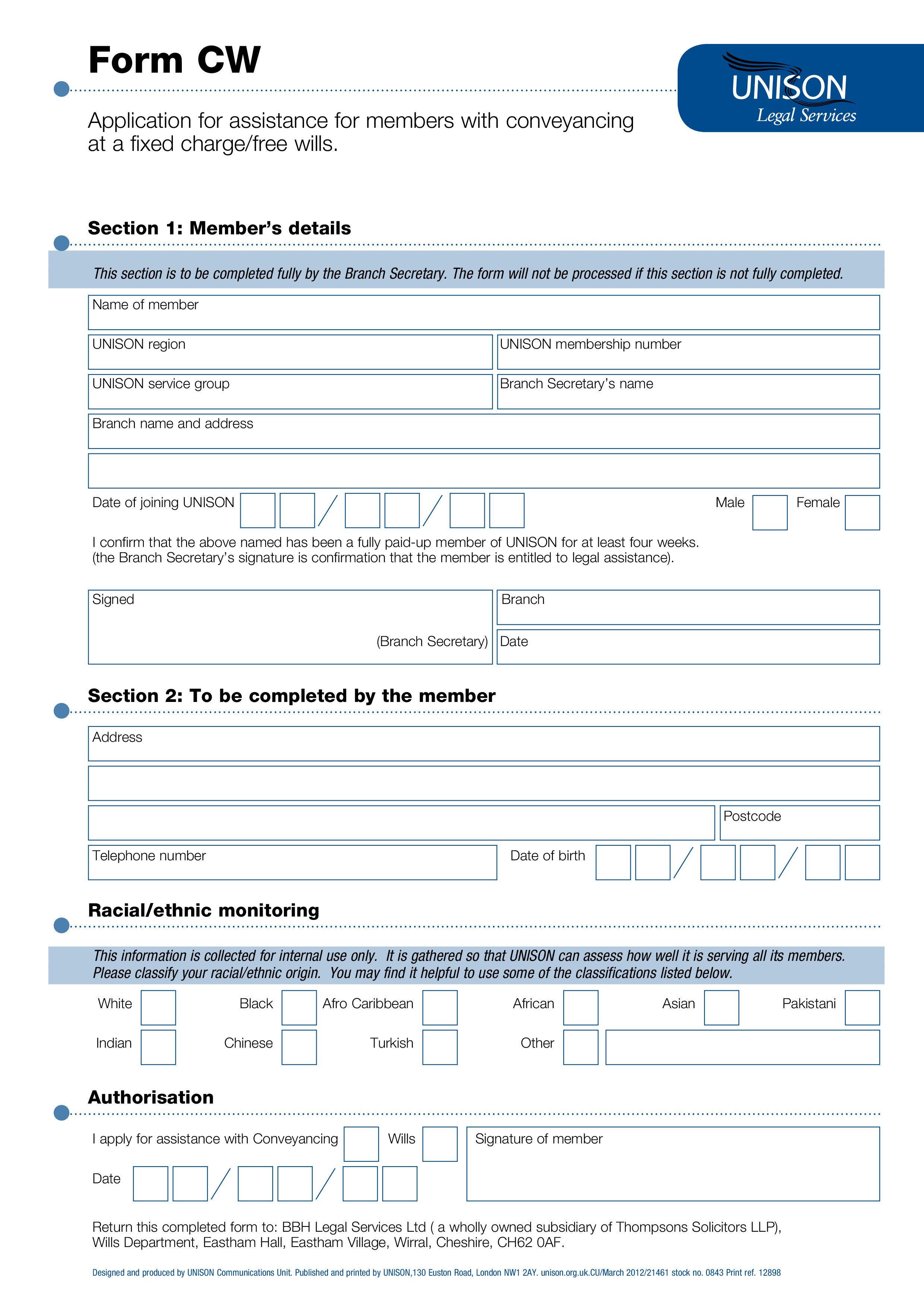 Blank Legal Form main image