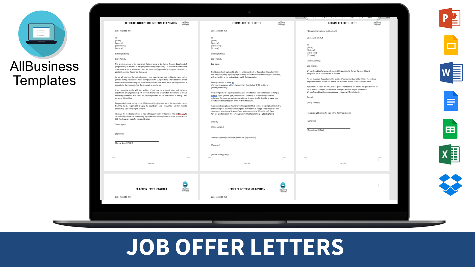 sample job offer letter template plantilla imagen principal