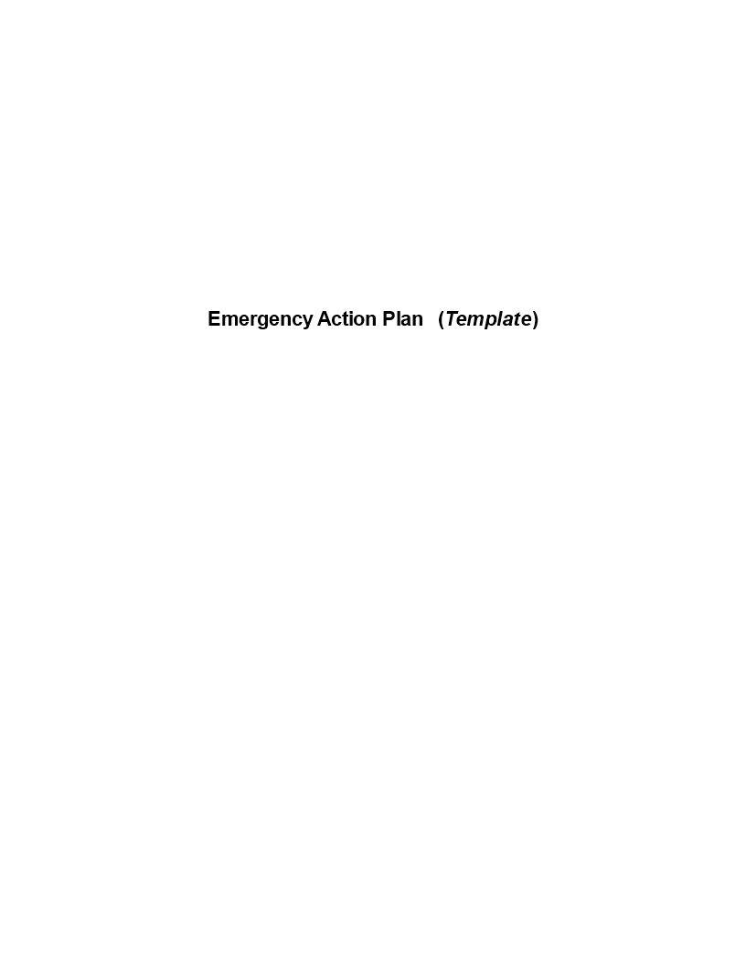 emergency action plan and procedure modèles