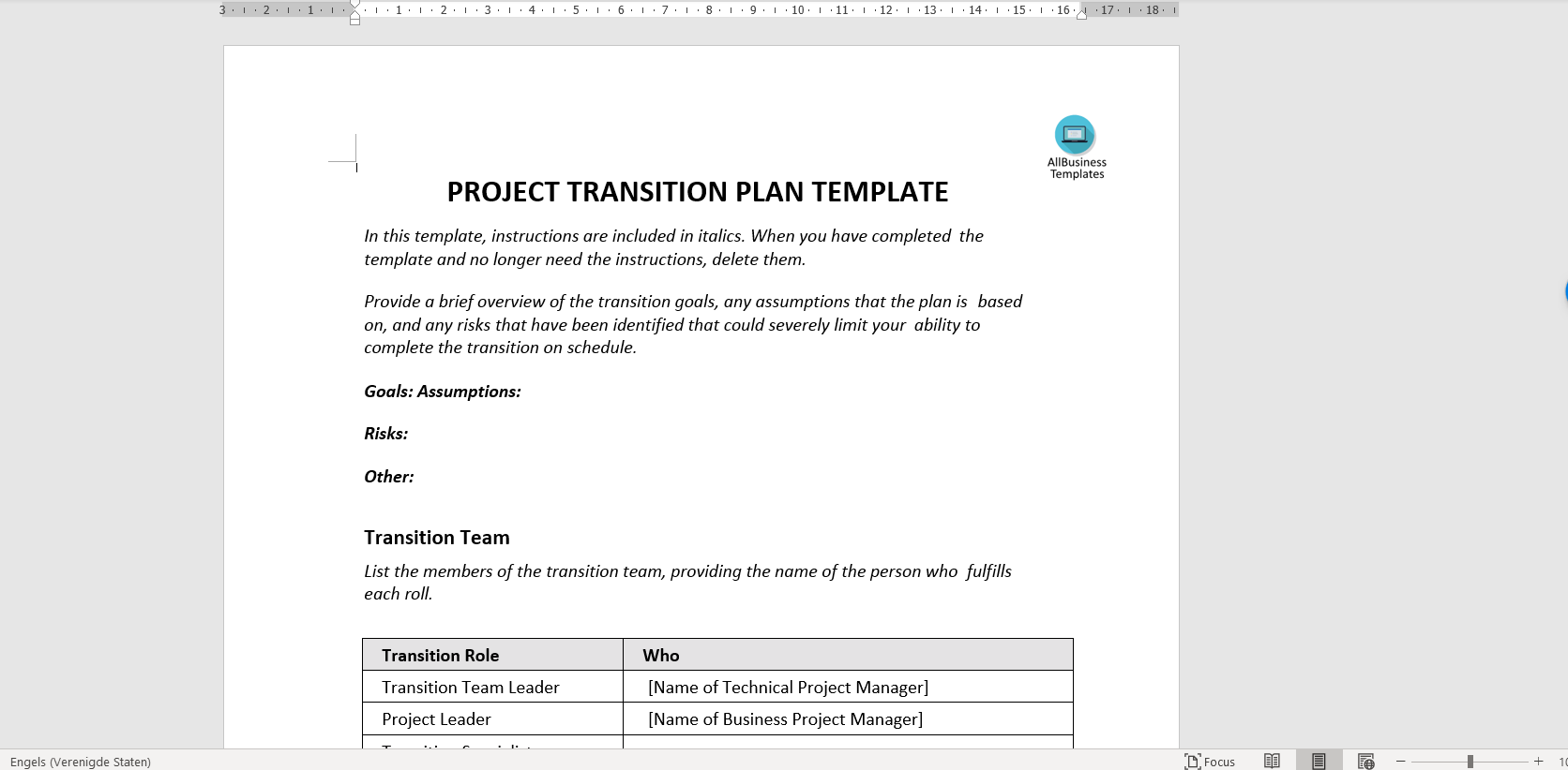 project task to do list template