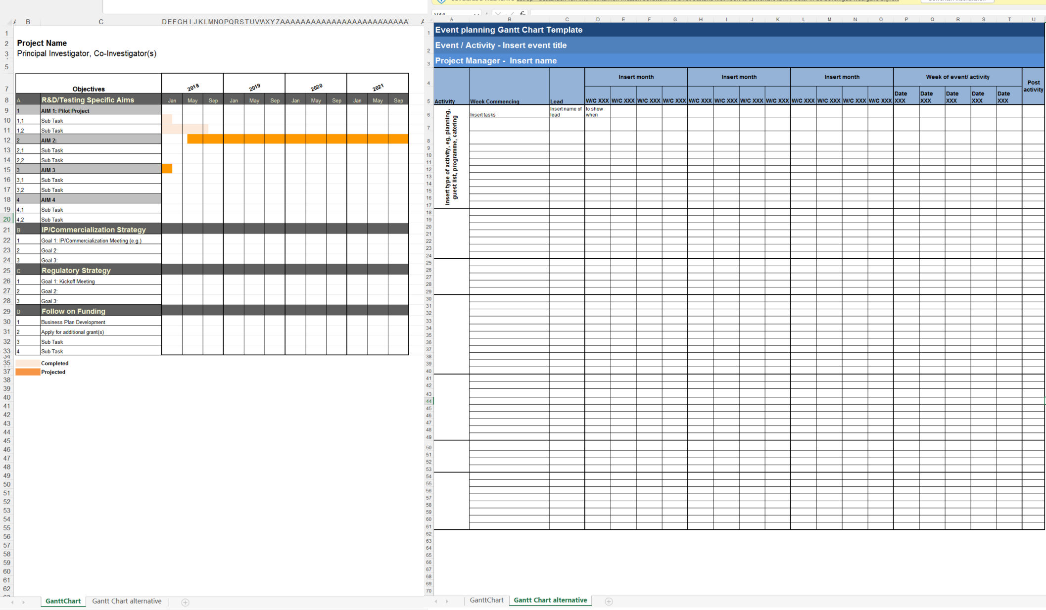 Project Gantt Diagram Excel main image