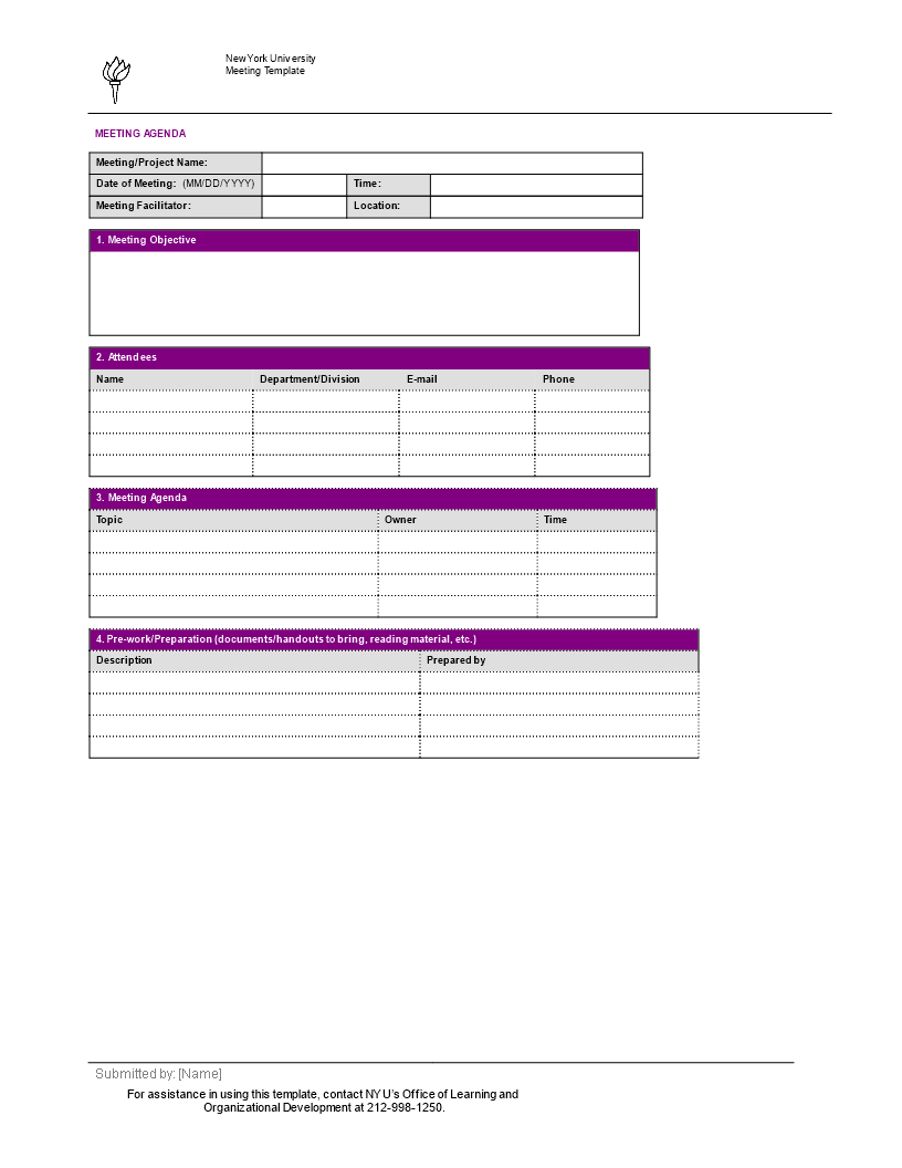 simple meeting agenda template