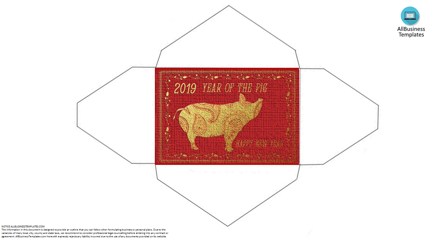 2019 chinese pig year red envelope voorbeeld afbeelding 